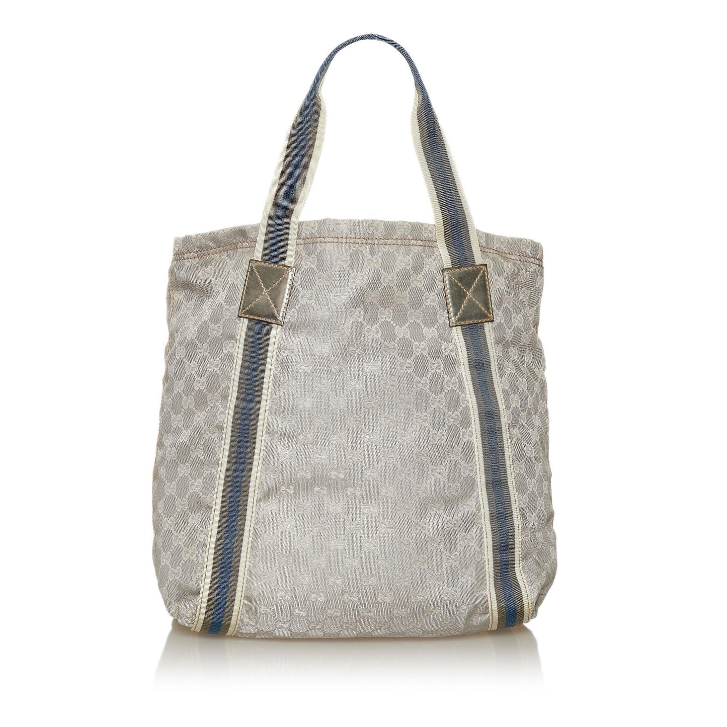 Gucci GG Web SHG Canvas Grey Tote Bag