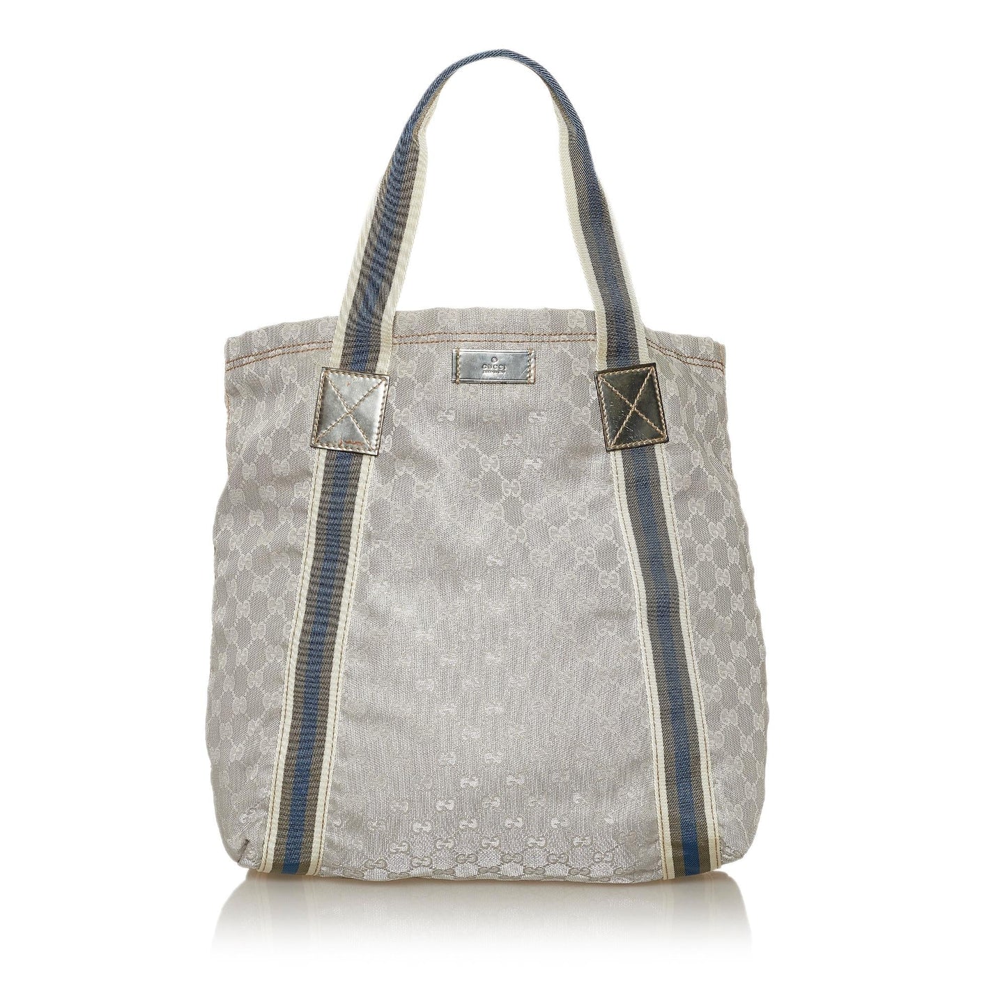 Gucci GG Web SHG Canvas Grey Tote Bag