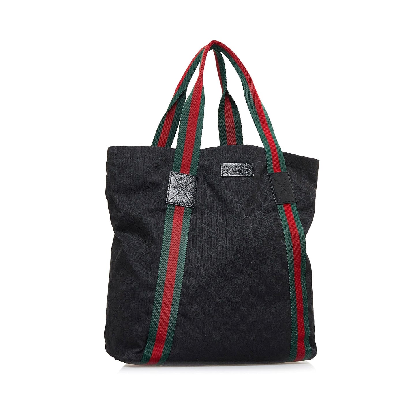 Gucci GG Web SHG-XHMOLG Canvas Black Tote Bag