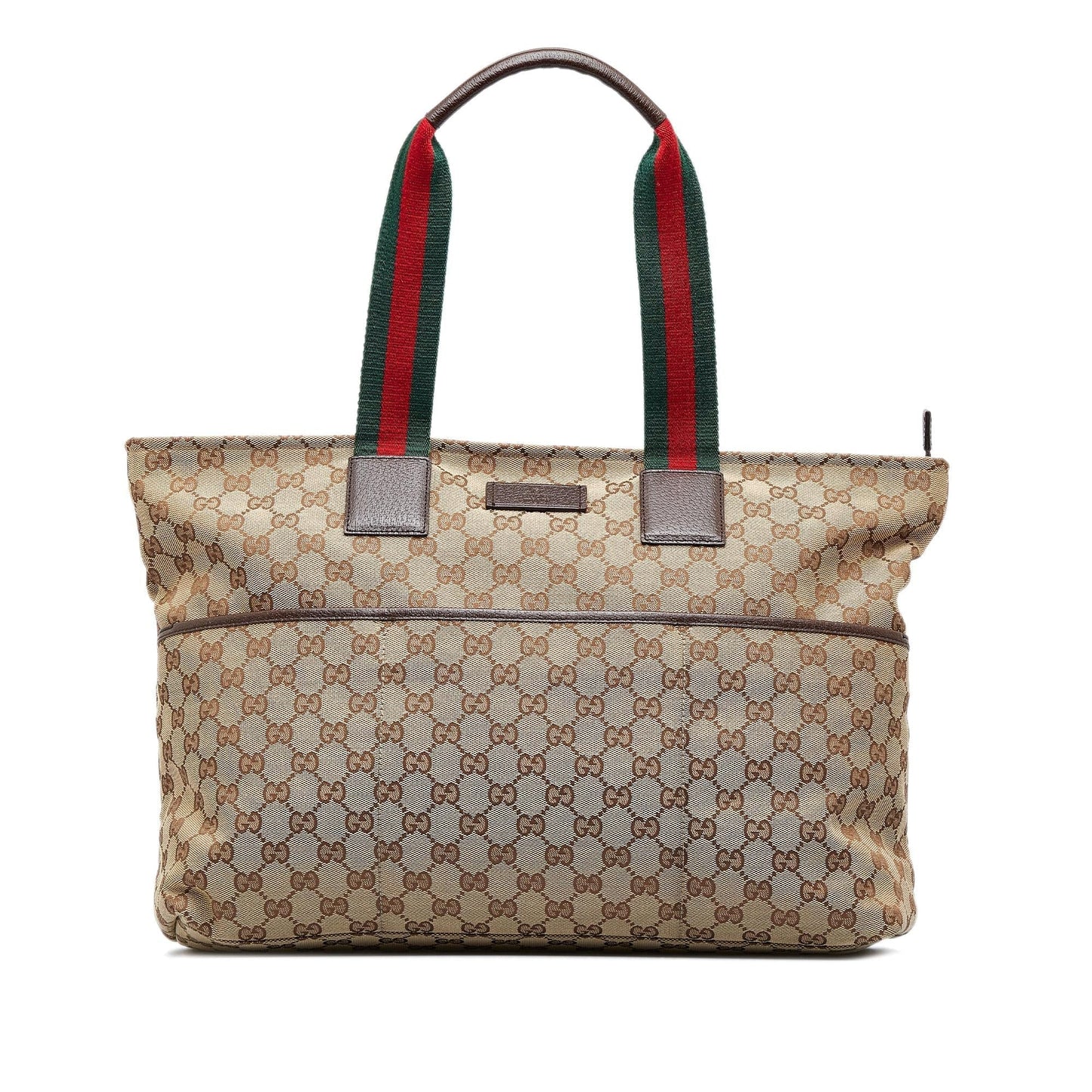 Gucci GG Web SHG-n1Z3tx Canvas Brown Tote Bag