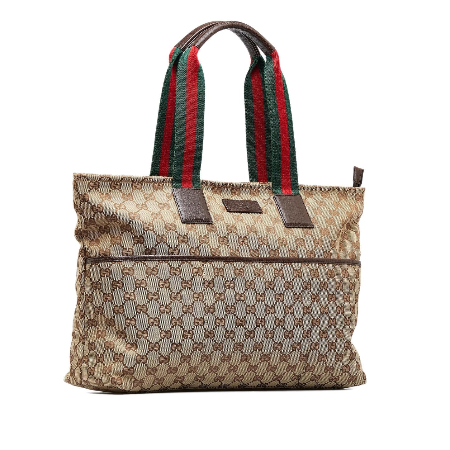 Gucci GG Web SHG-n1Z3tx Canvas Brown Tote Bag