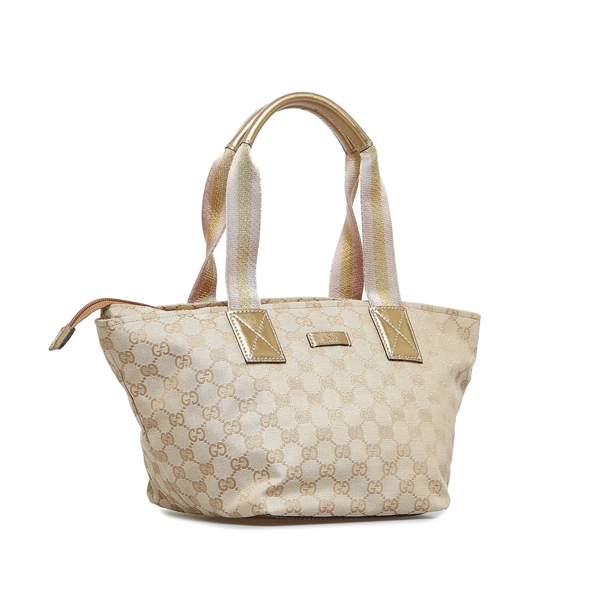 Gucci GG Web SHG-ZzkR12 Canvas Brown Tote Bag