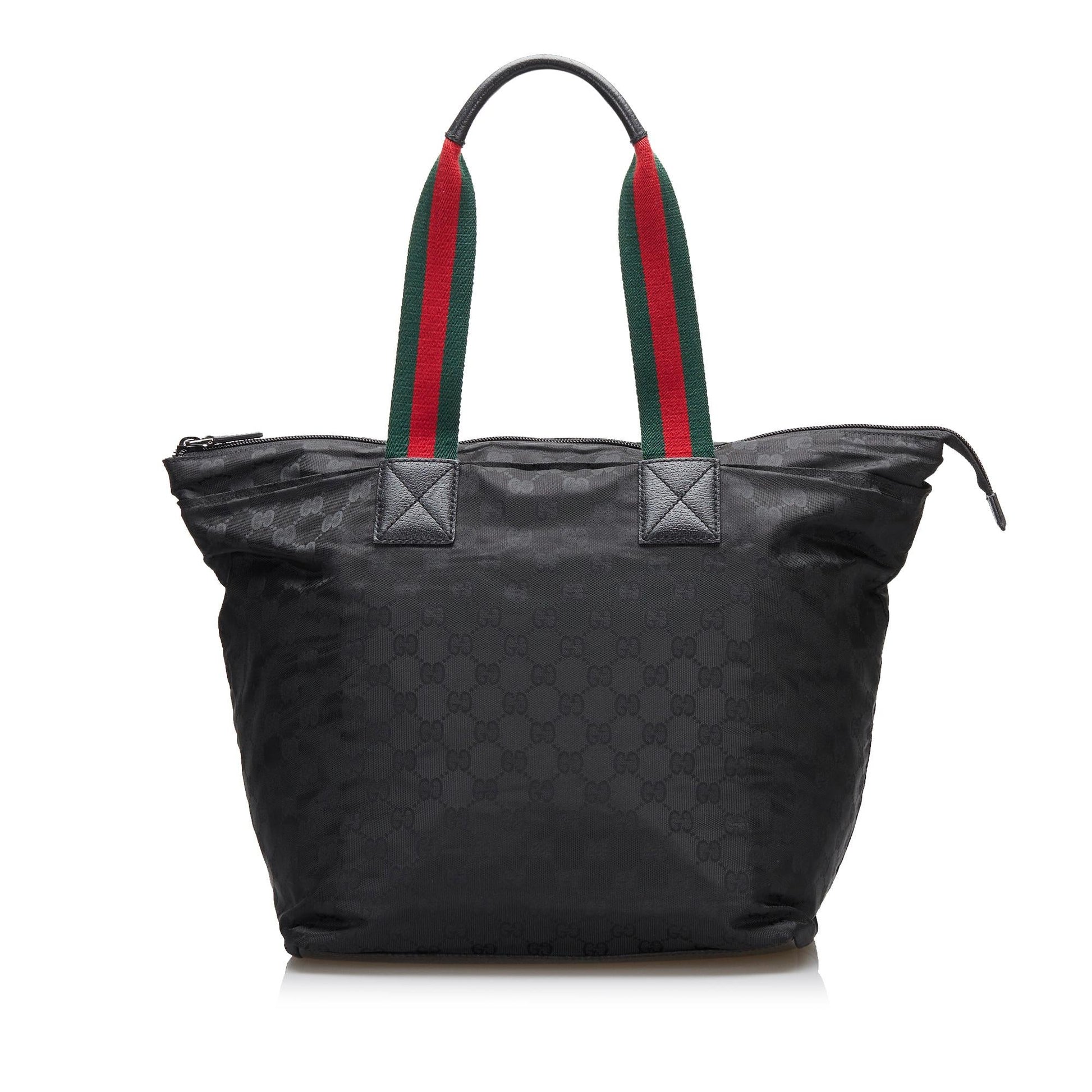 Gucci GG Web SHG Canvas Black Tote Bag