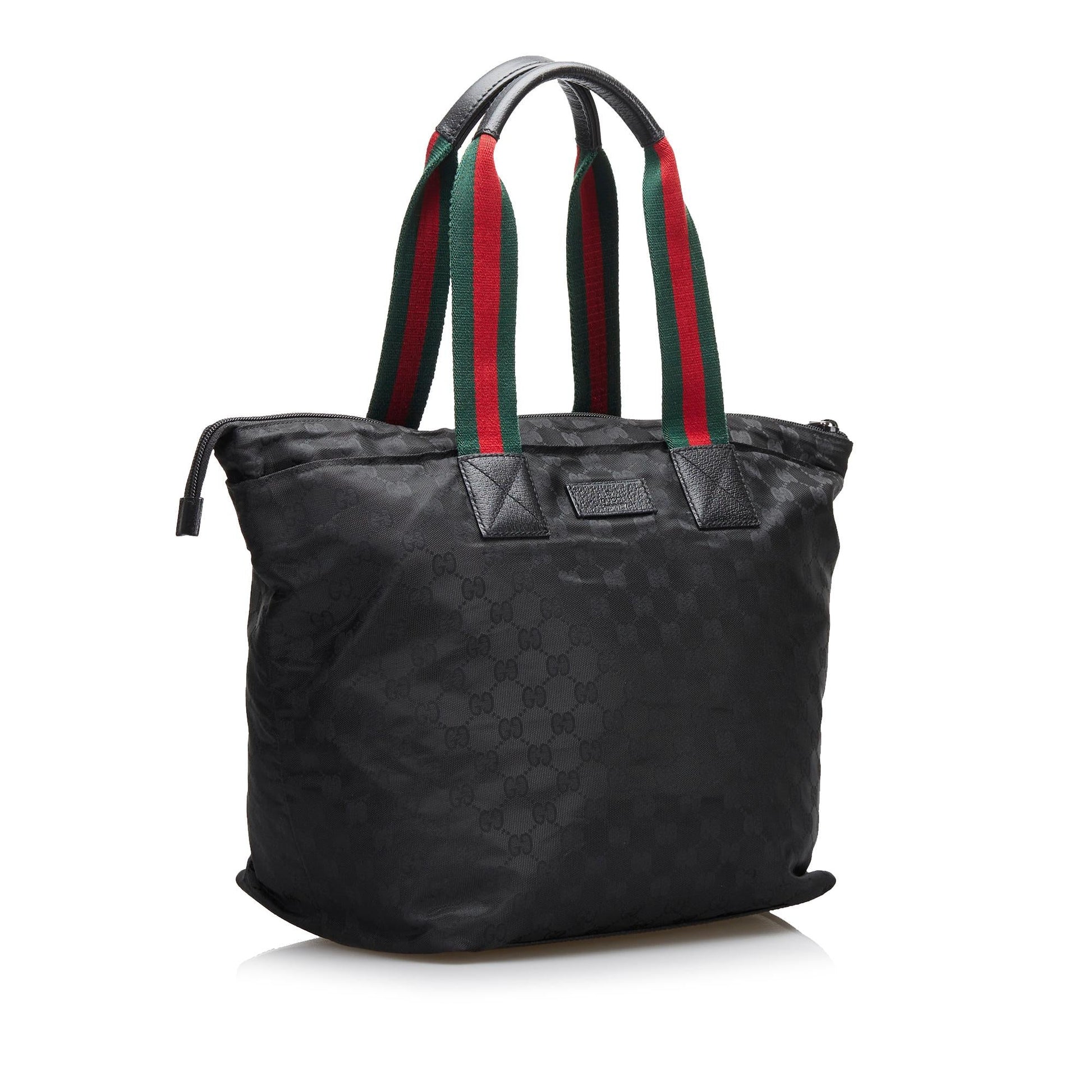 Gucci GG Web SHG Canvas Black Tote Bag