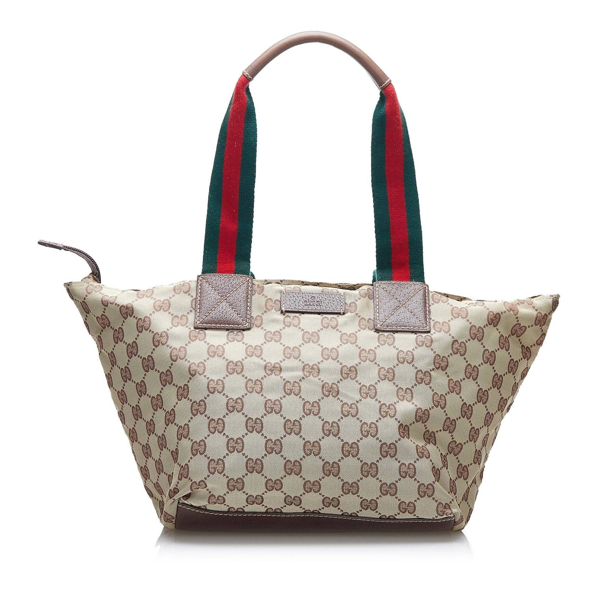 Gucci GG Web SHG-BPuGCO Canvas Brown Tote Bag