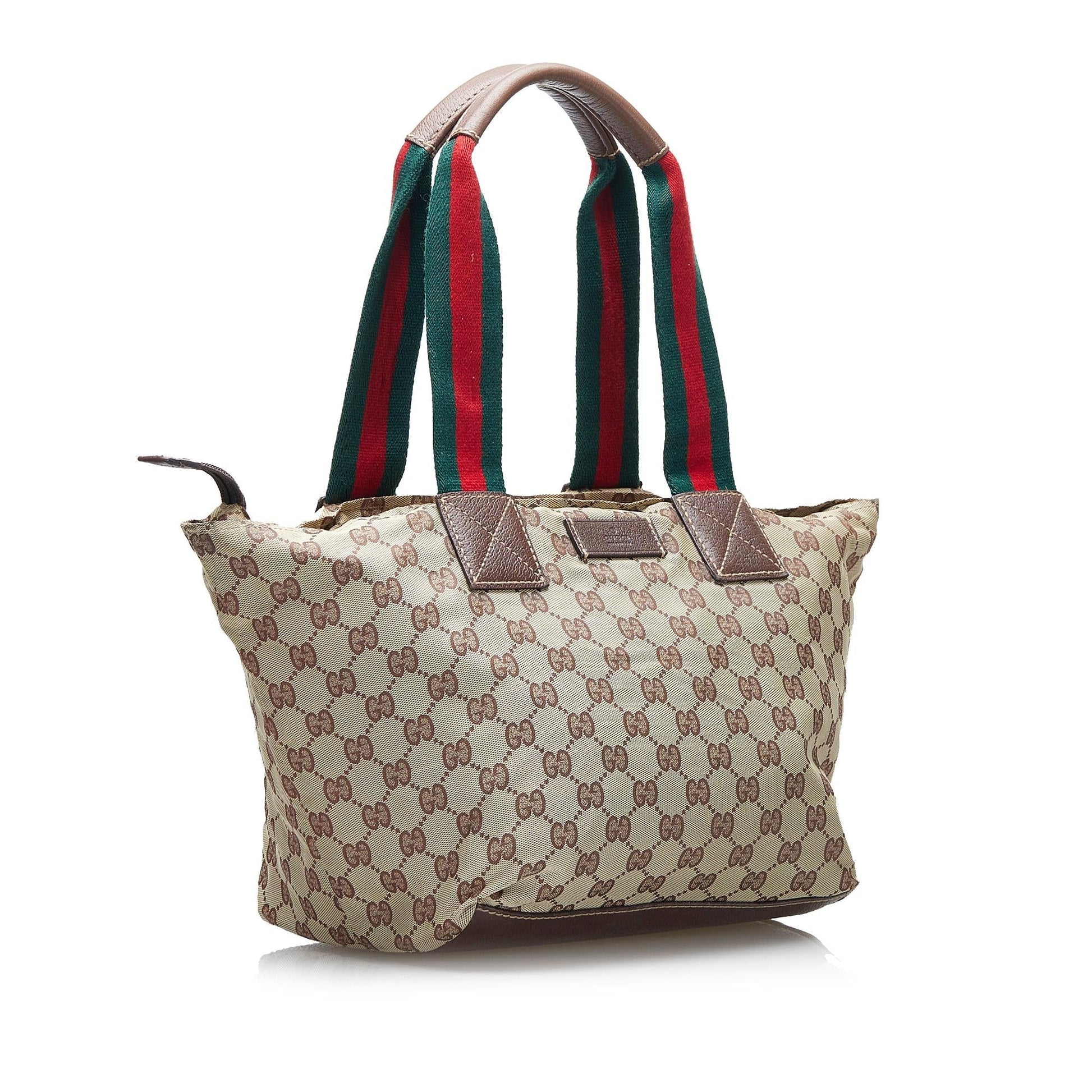 Gucci GG Web SHG-BPuGCO Canvas Brown Tote Bag