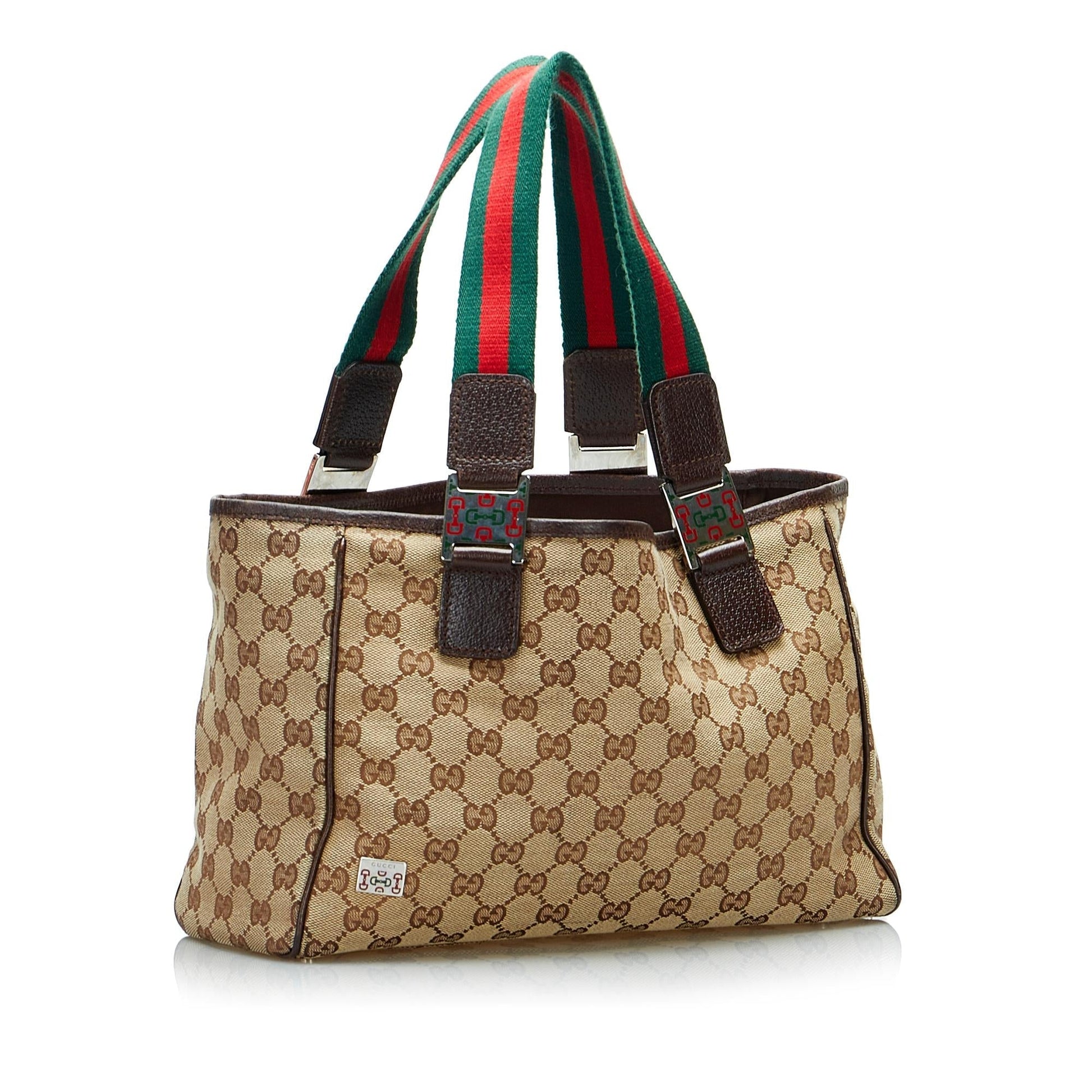 Gucci GG Web SHG-auLiHZ Canvas Brown Tote Bag