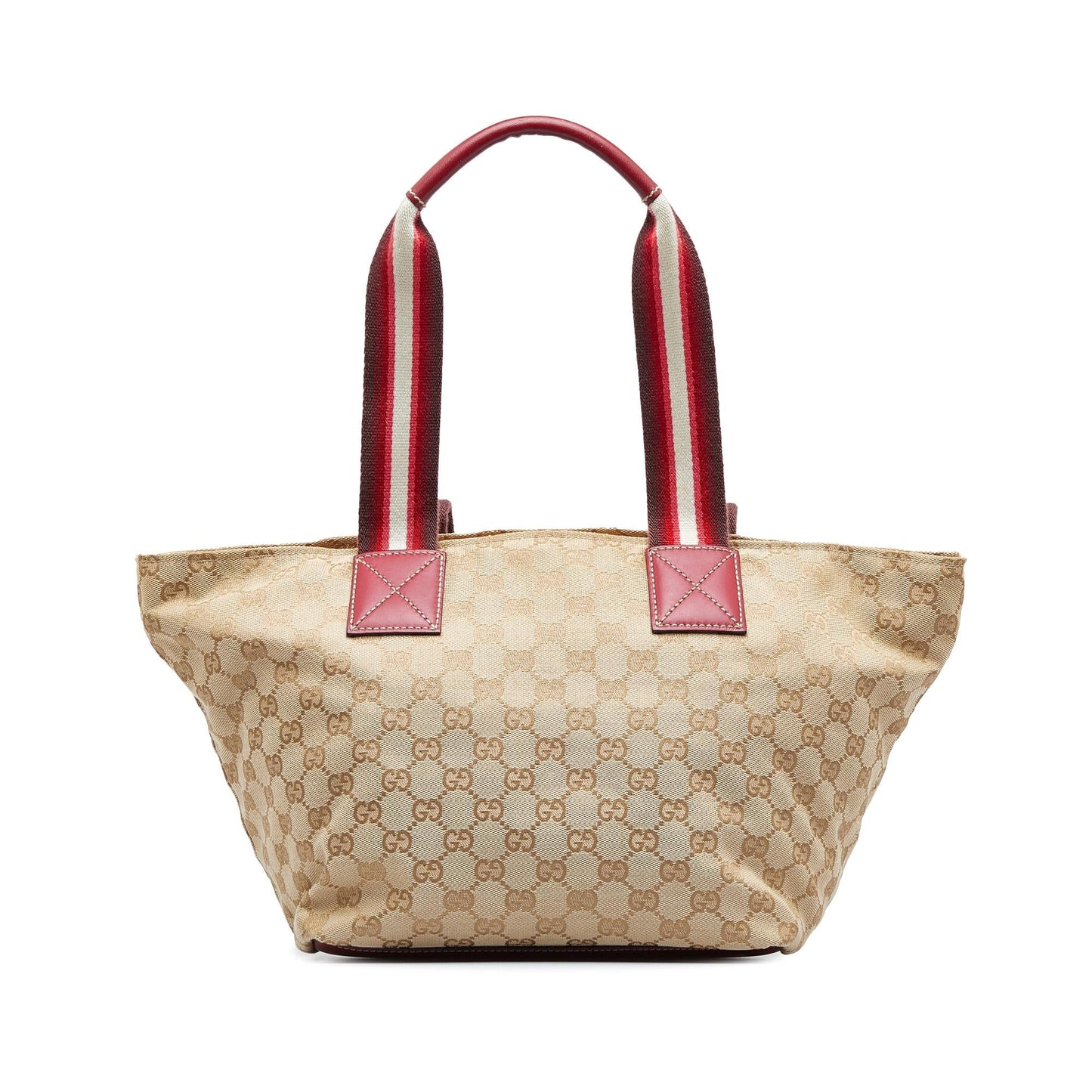 Gucci GG Web SHG-8h9gZP Canvas Calf Brown Tote Bag