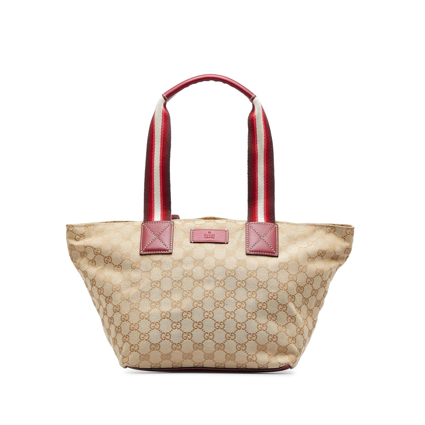 Gucci GG Web SHG-8h9gZP Canvas Calf Brown Tote Bag