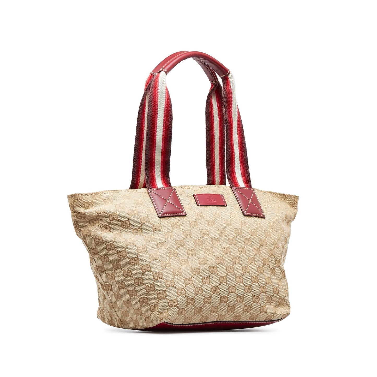 Gucci GG Web SHG-8h9gZP Canvas Calf Brown Tote Bag