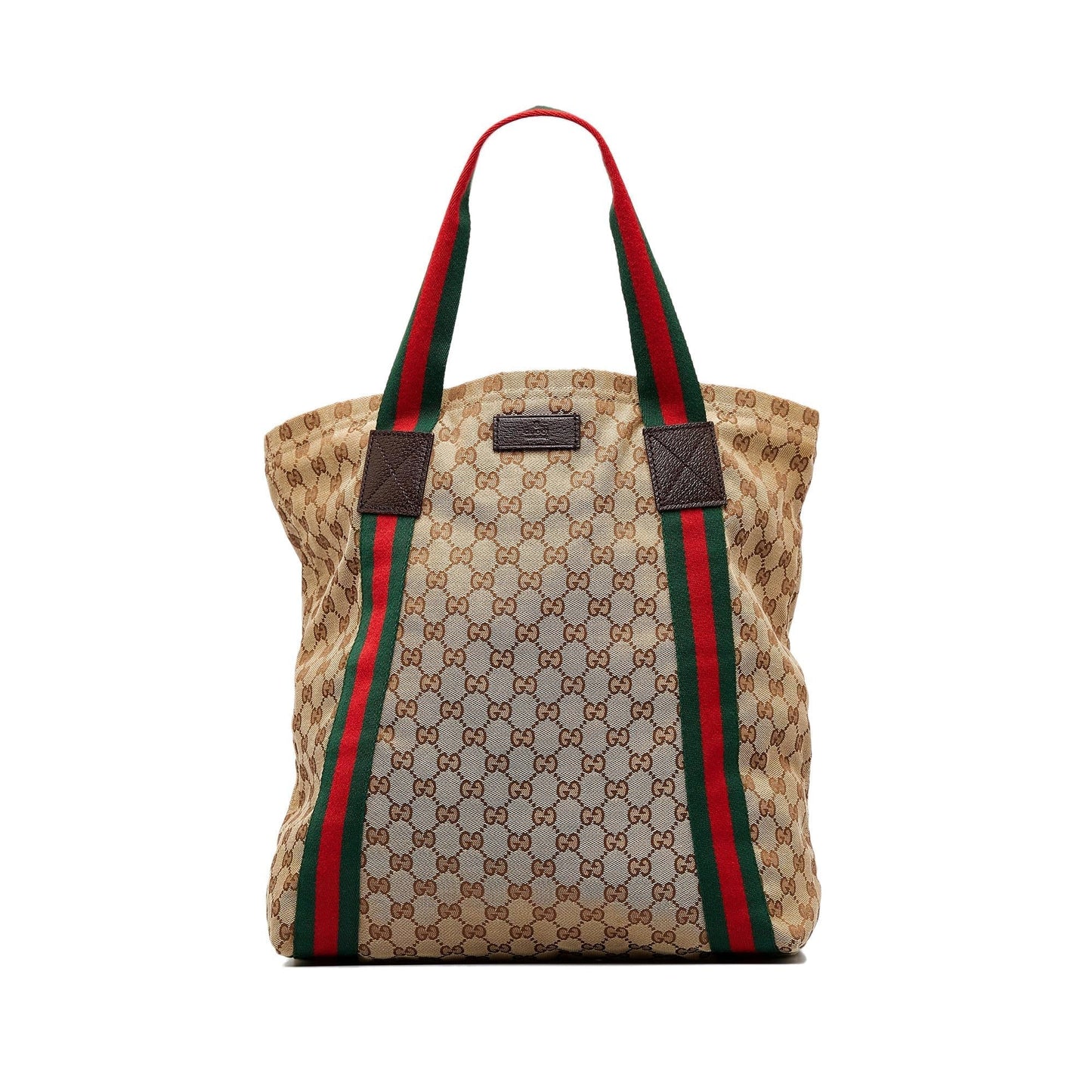 Gucci GG Web SHG-eVHpYS Canvas Brown Tote Bag