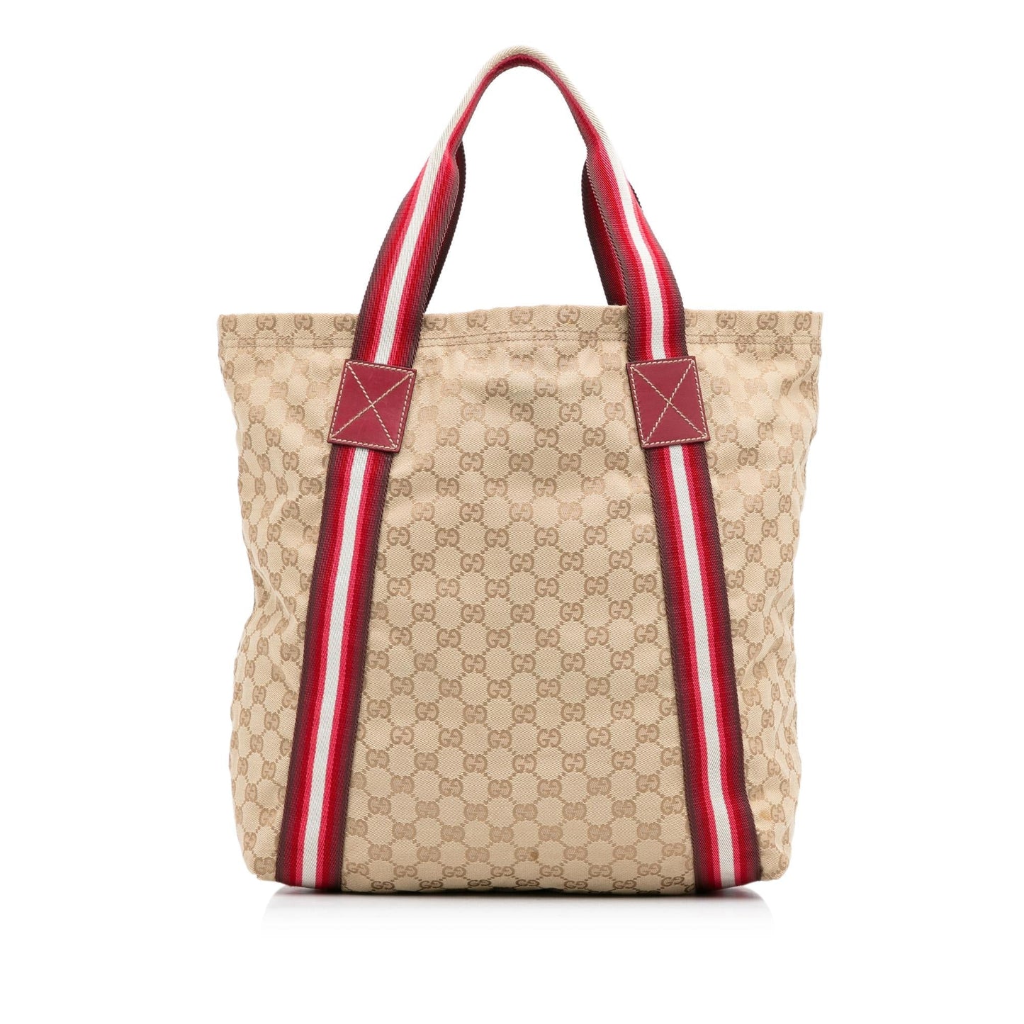 Gucci GG Web SHG-qjvPi7 Canvas Brown Tote Bag