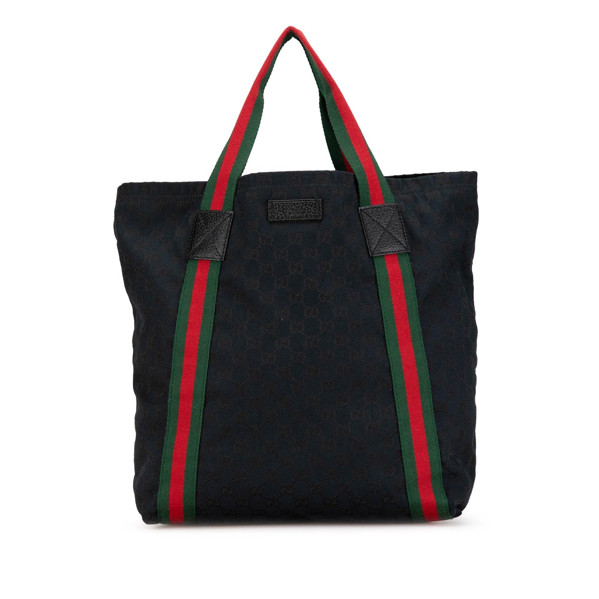 Gucci GG Web SHG-FT3n4A Canvas Black Tote Bag