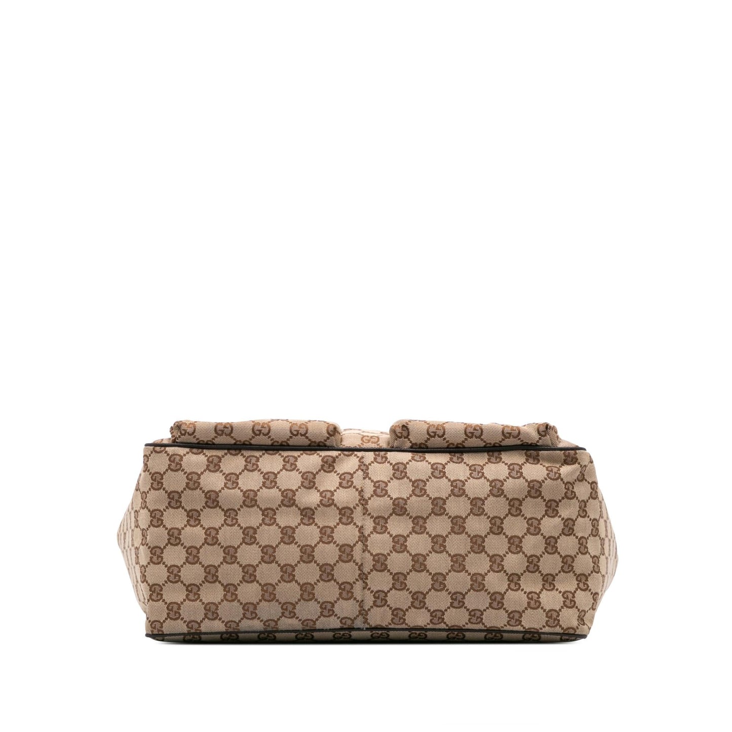 Gucci GG Web Canvas Calf Brown Tote Bag Tote 1