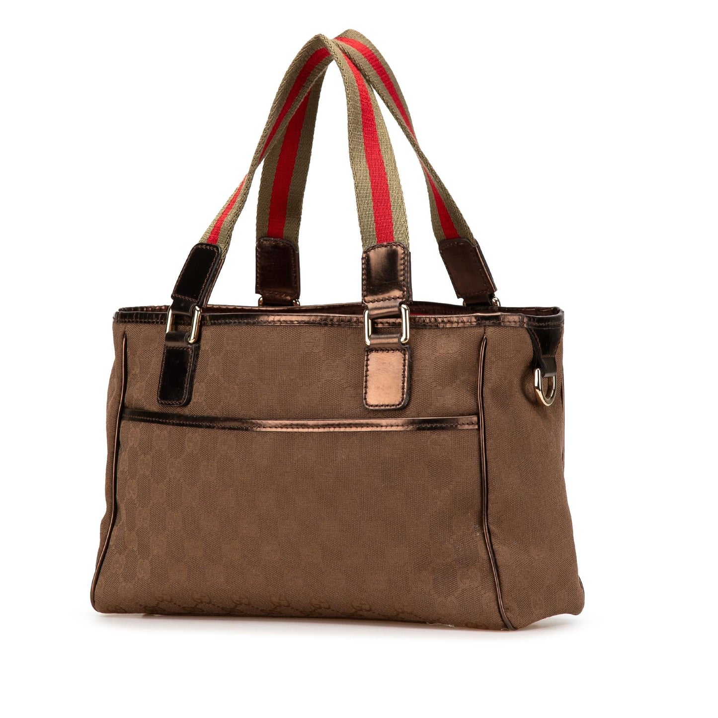 Gucci GG Web Canvas Brown Tote Bag Tote 2