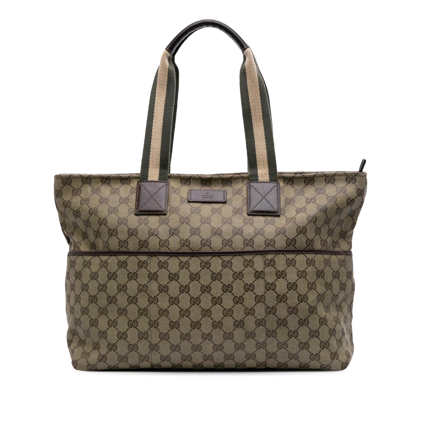 Gucci GG Web Canvas Brown Tote Bag