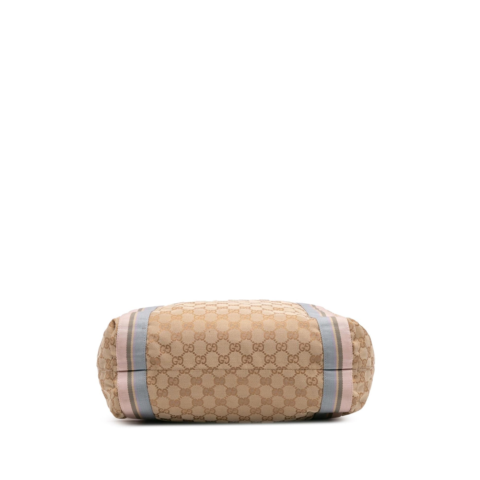 Gucci GG Web Canvas Brown Tote Bag Tote 6