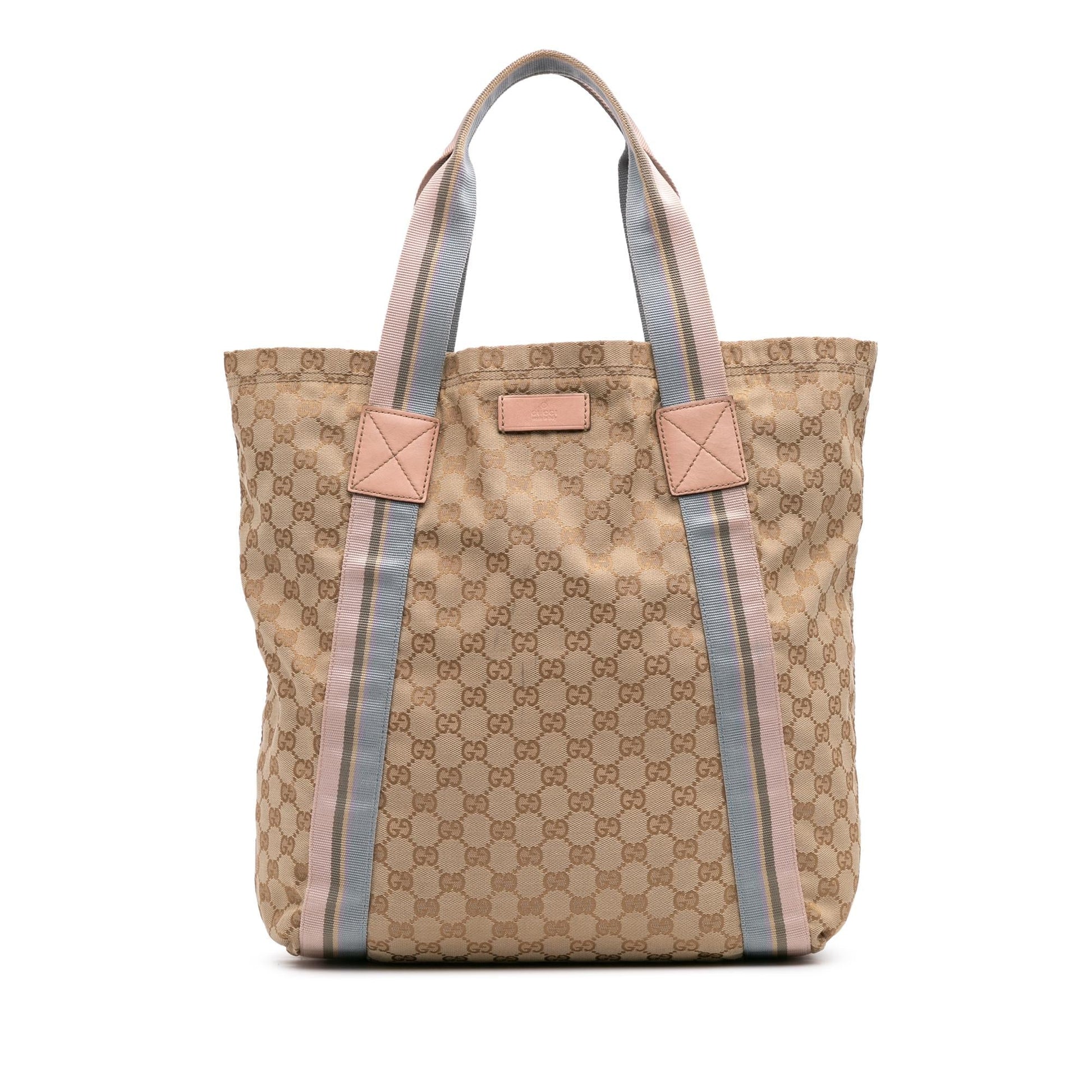Gucci GG Web Canvas Brown Tote Bag Tote 6