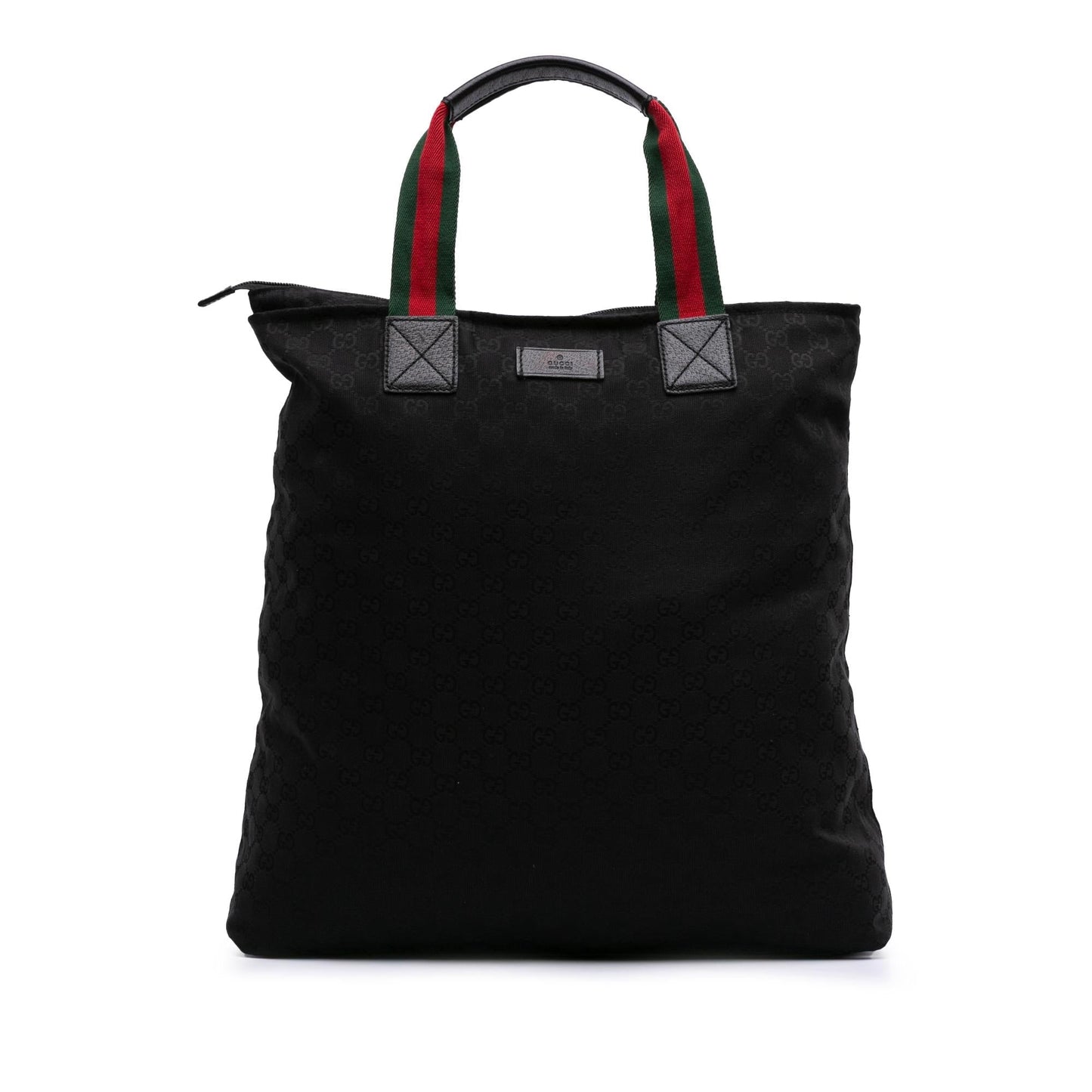 Gucci GG Web Canvas Black Tote Bag