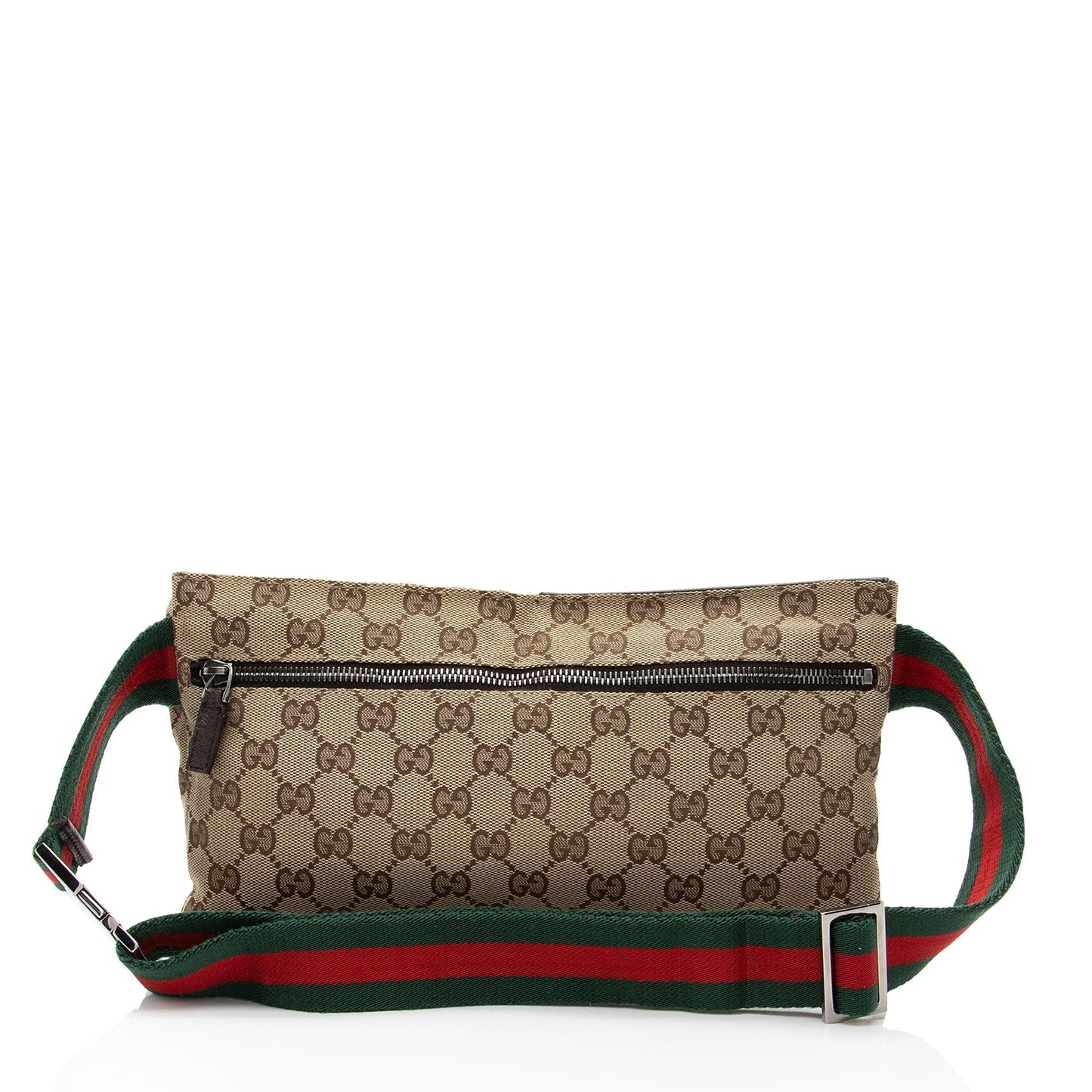 Gucci GG Web Belt SHF-awgWqk Leather Canvas Nylon Brown Accessory