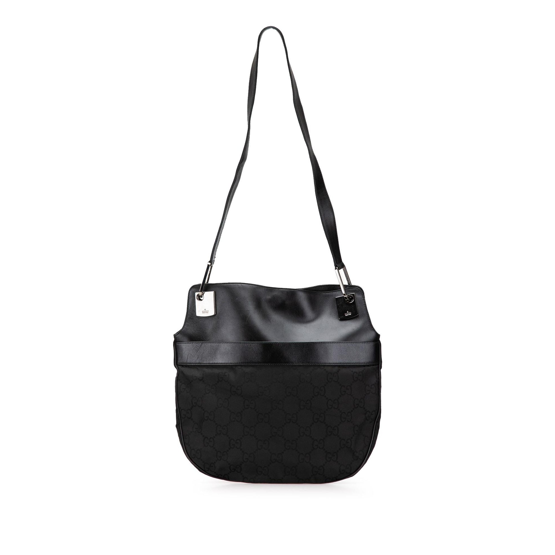 Gucci GG Leather Canvas Calf Black Shoulder Bag Bag 1
