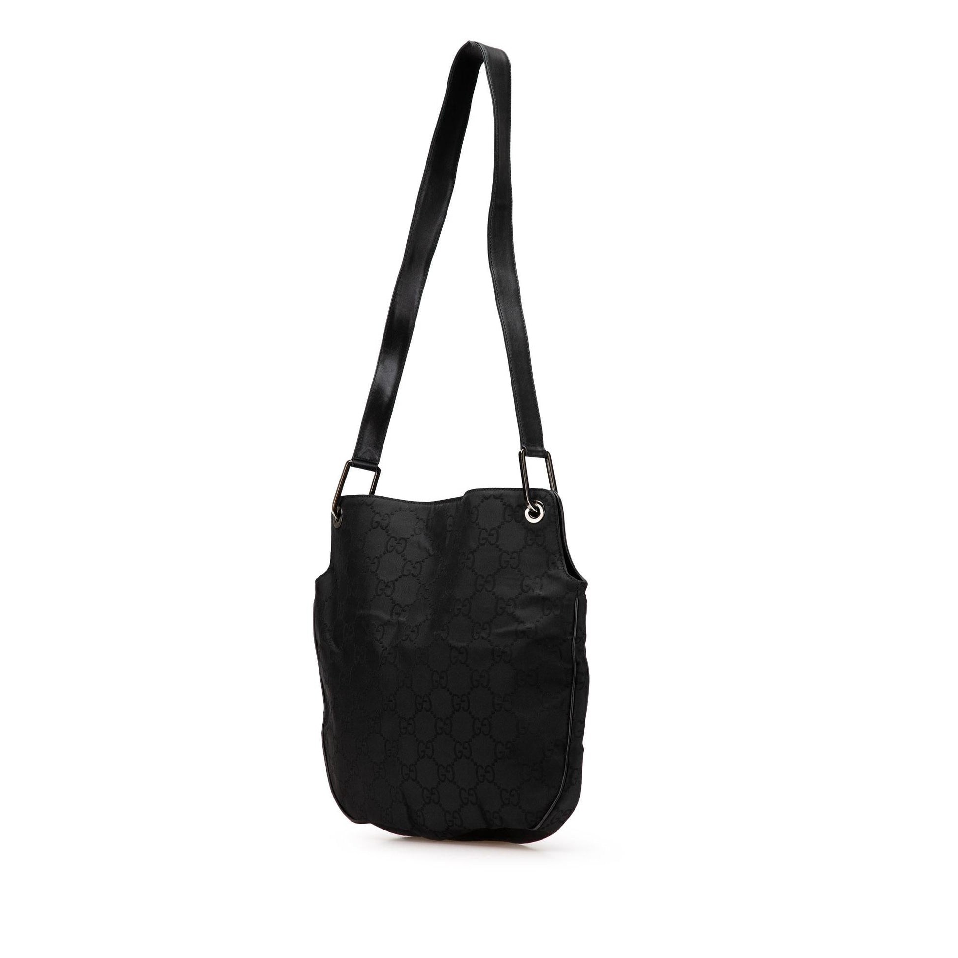 Gucci GG Leather Canvas Calf Black Shoulder Bag Bag 1