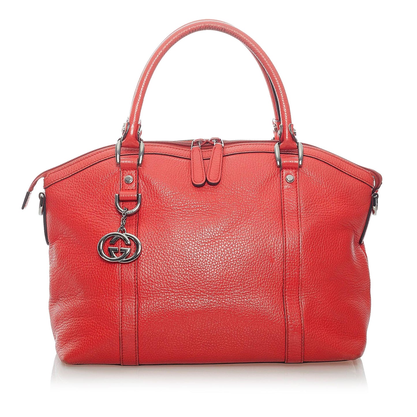 Gucci GG Charm Dome SHG-mm3N7y Leather Calf Red Satchel Bag