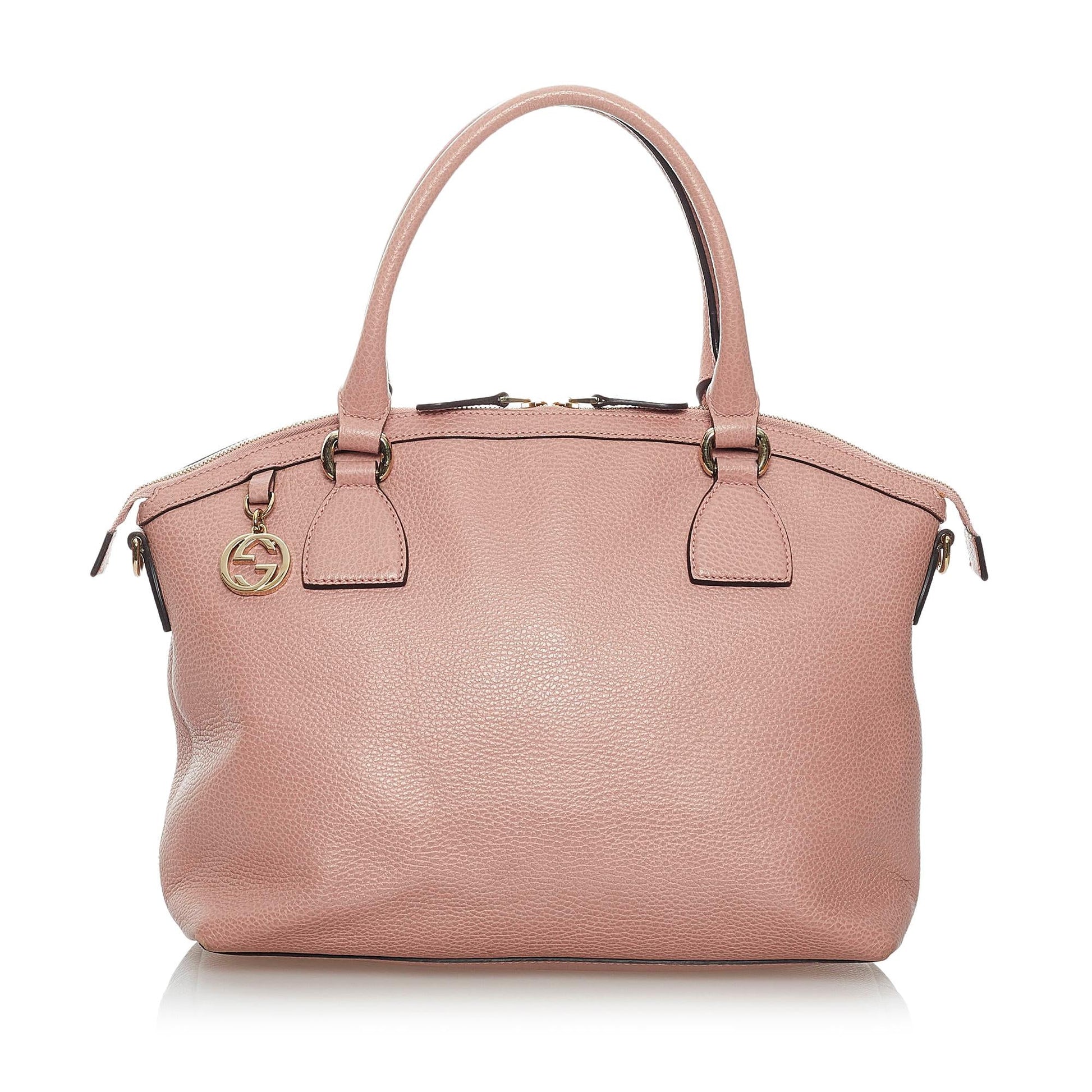 Gucci GG Charm Dome SHG Leather Calf Pink Satchel Bag Satchel Shg