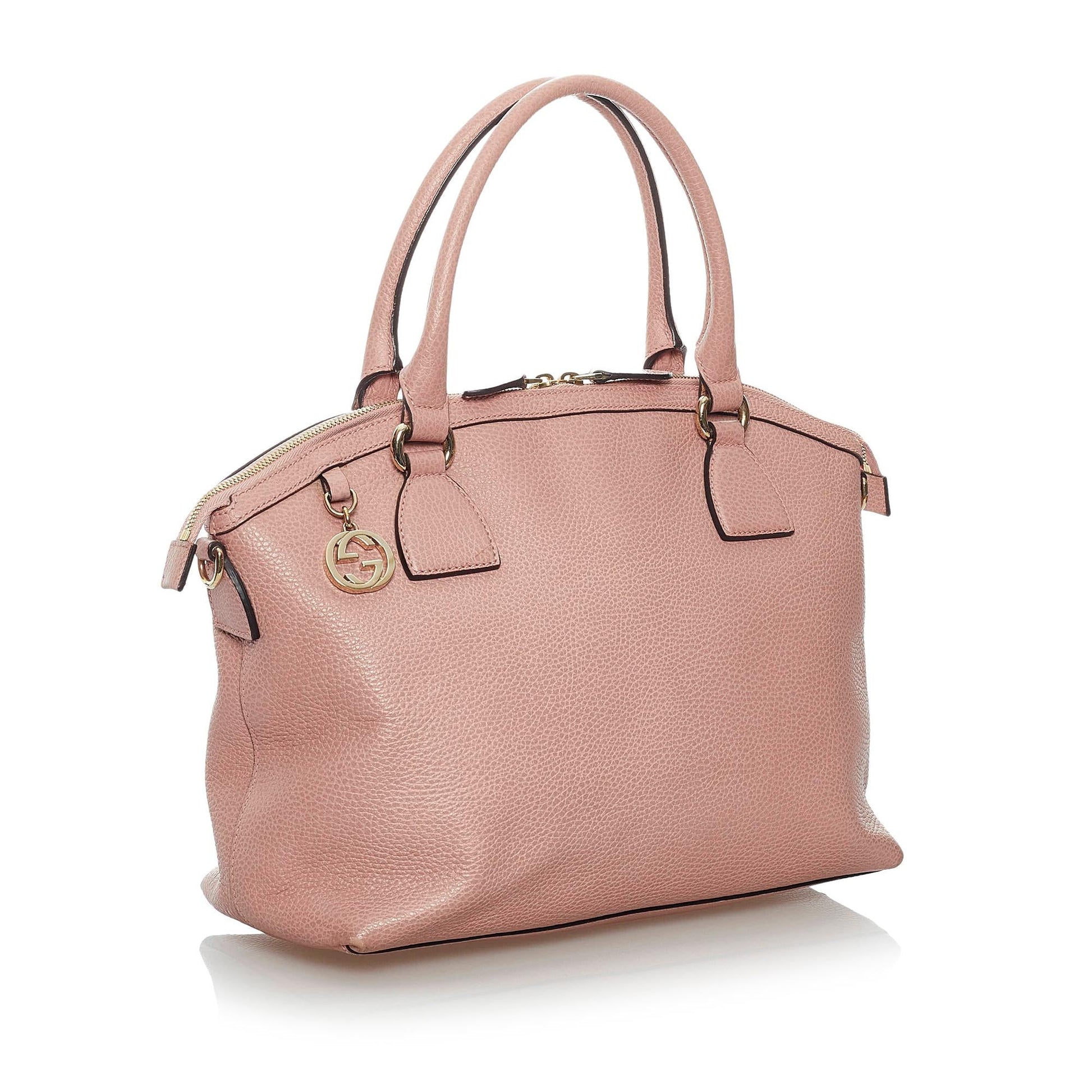 Gucci GG Charm Dome SHG Leather Calf Pink Satchel Bag Satchel Shg