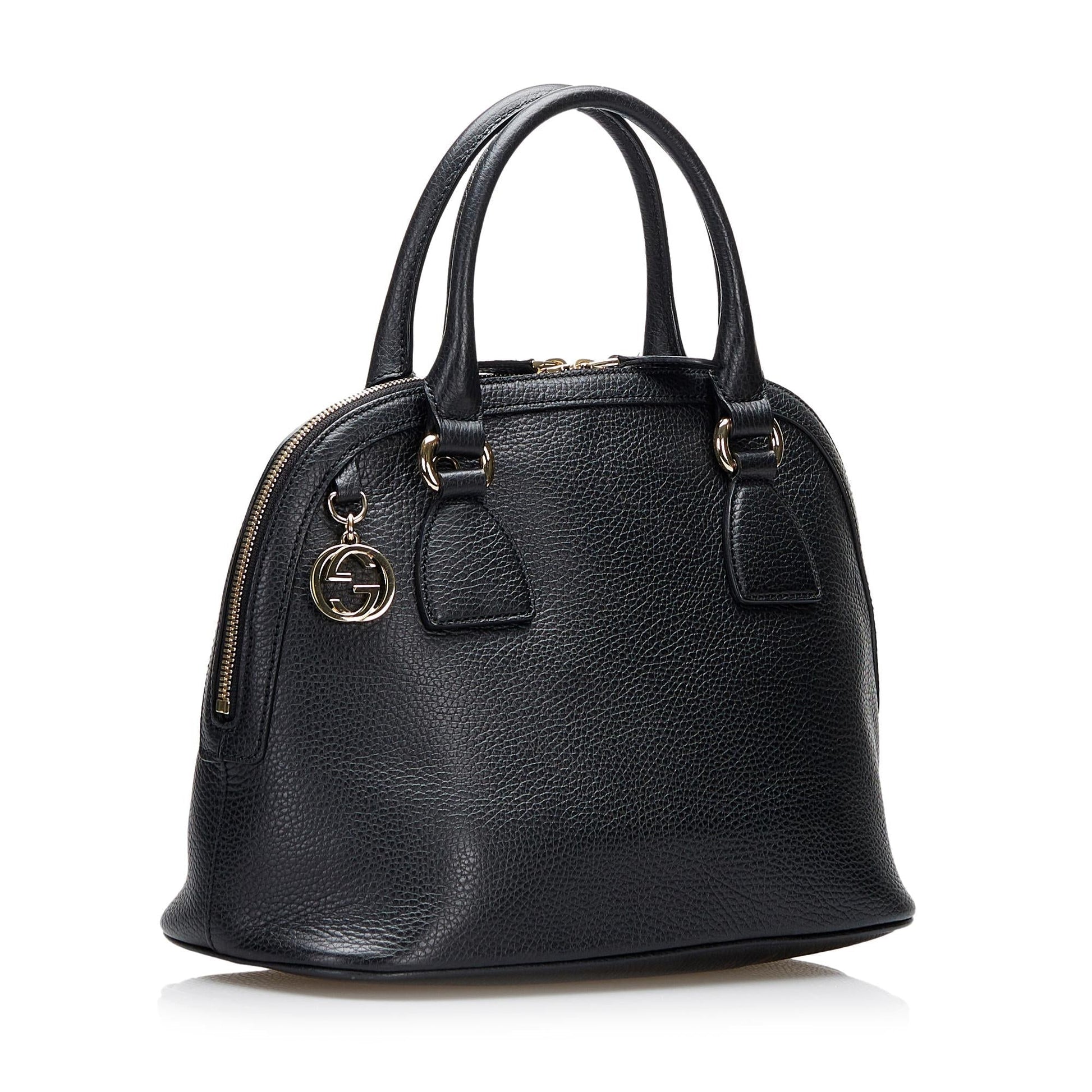 Gucci GG Charm Dome SHG-MjrXc4 Calf Black Satchel Bag