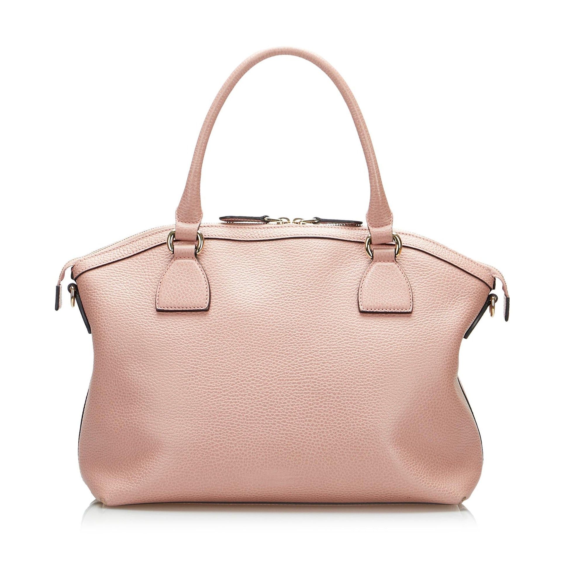 Gucci GG Charm Dome SHG-aBjhD5 Calf Pink Satchel Bag
