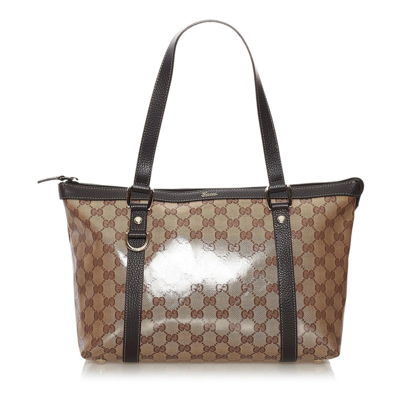 Gucci GG Crystal Abbey SHG Brown Satchel Bag