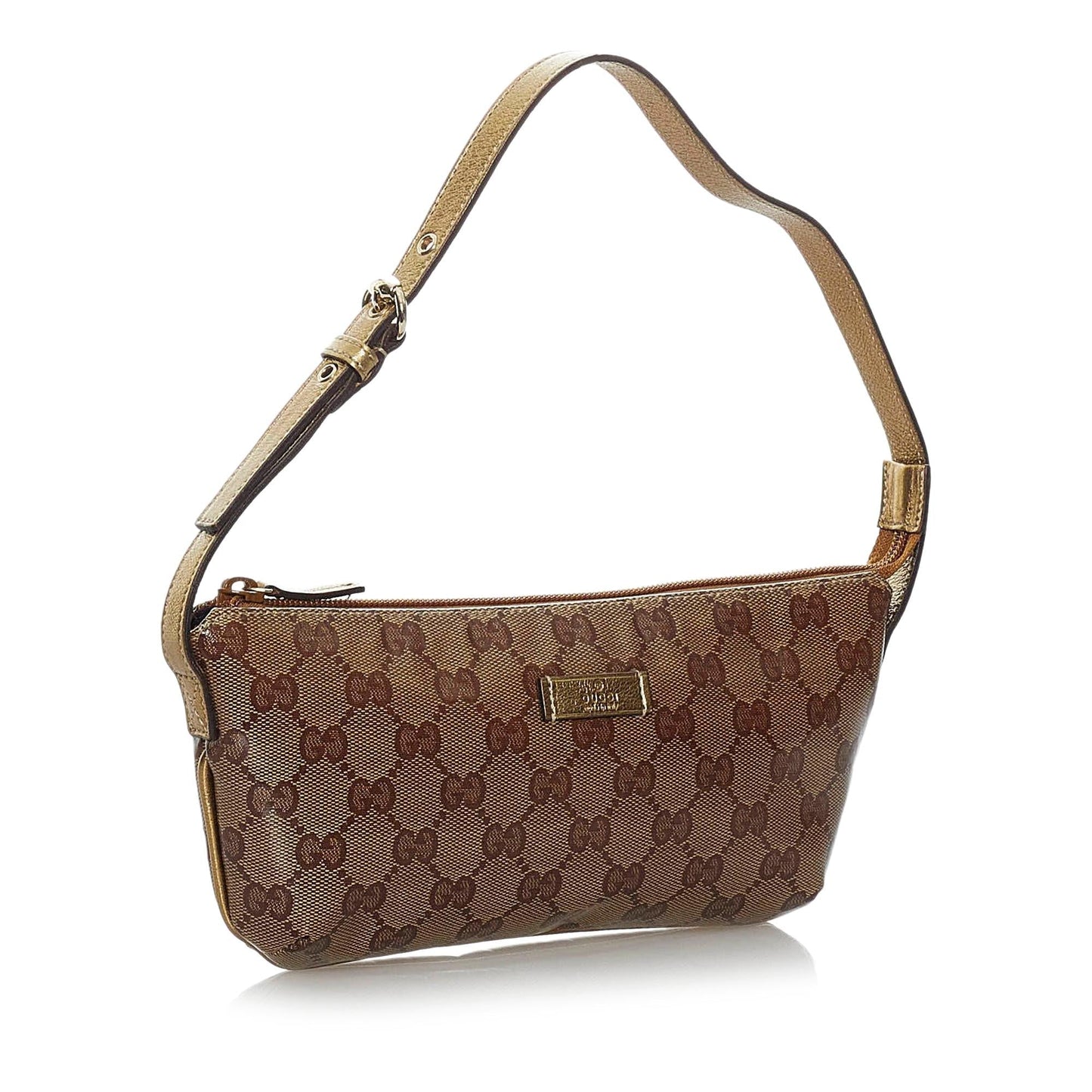 Gucci GG Crystal Baguette SHG Brown Handbag