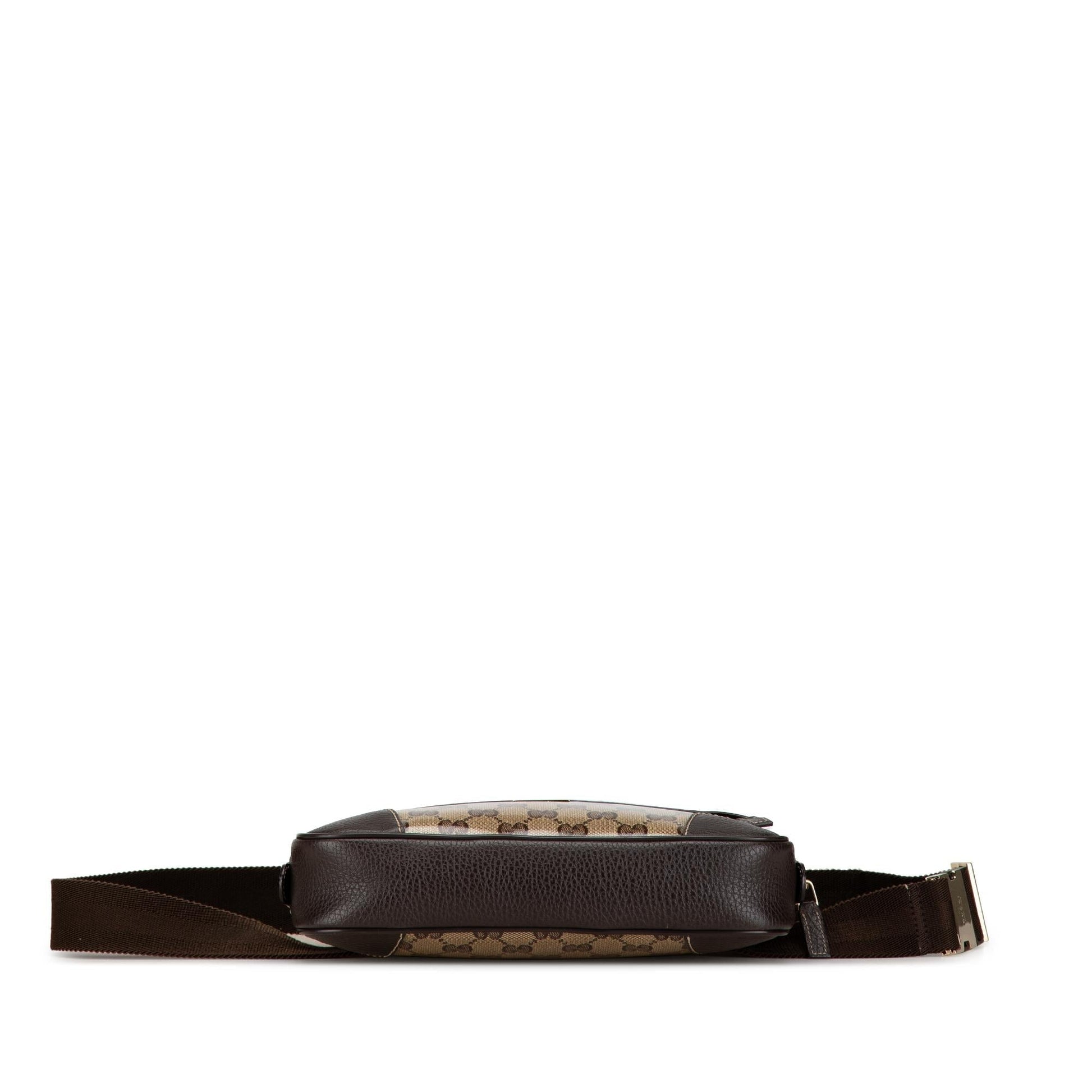Gucci GG Crystal Belt SHG-bYbtsl Canvas Calf Brown Accessory