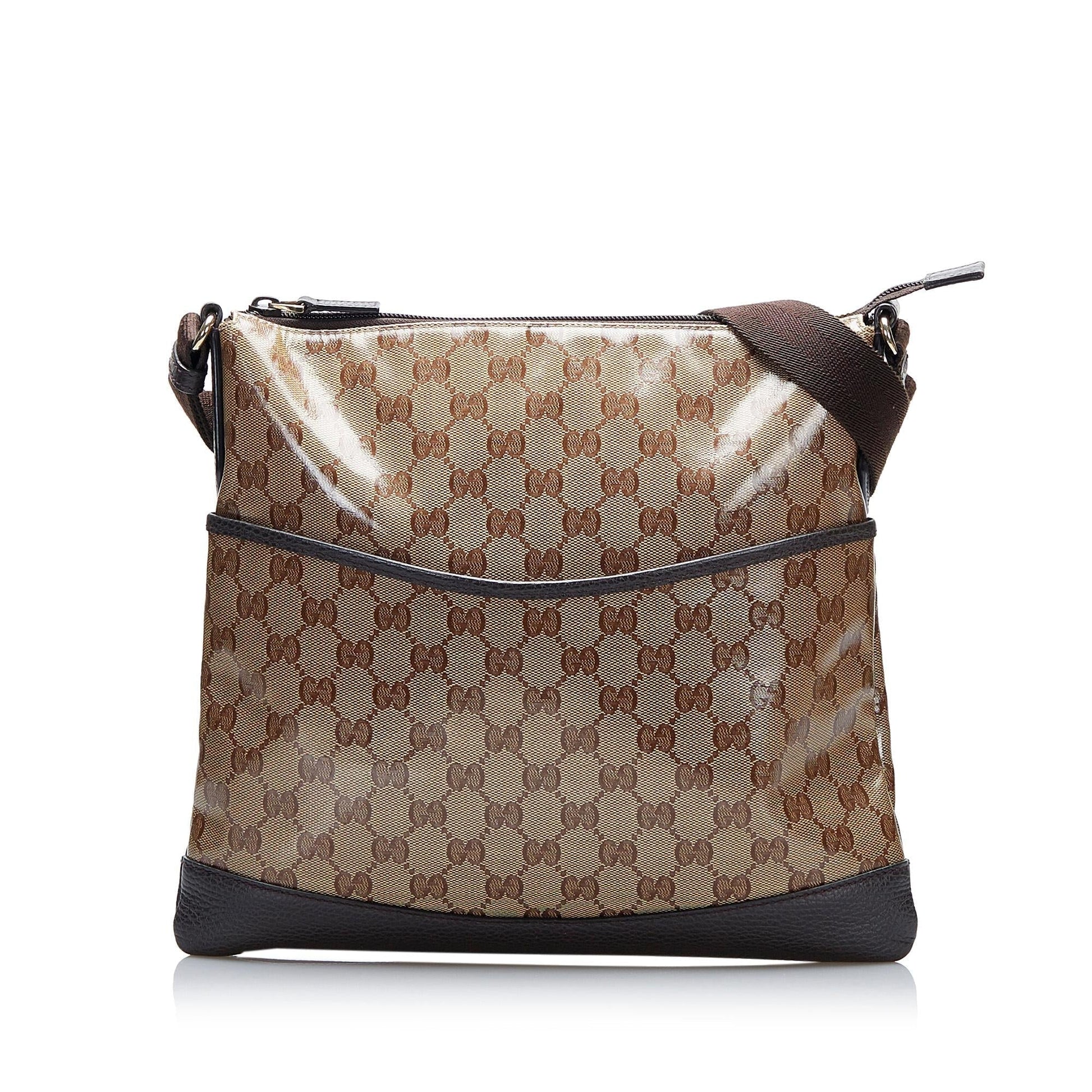 Gucci GG Crystal SHG-FqrKm5 Brown Crossbody Bag