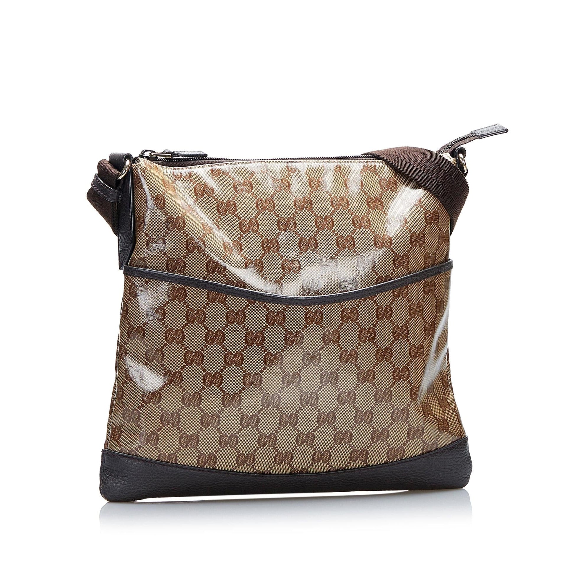 Gucci GG Crystal SHG-FqrKm5 Brown Crossbody Bag