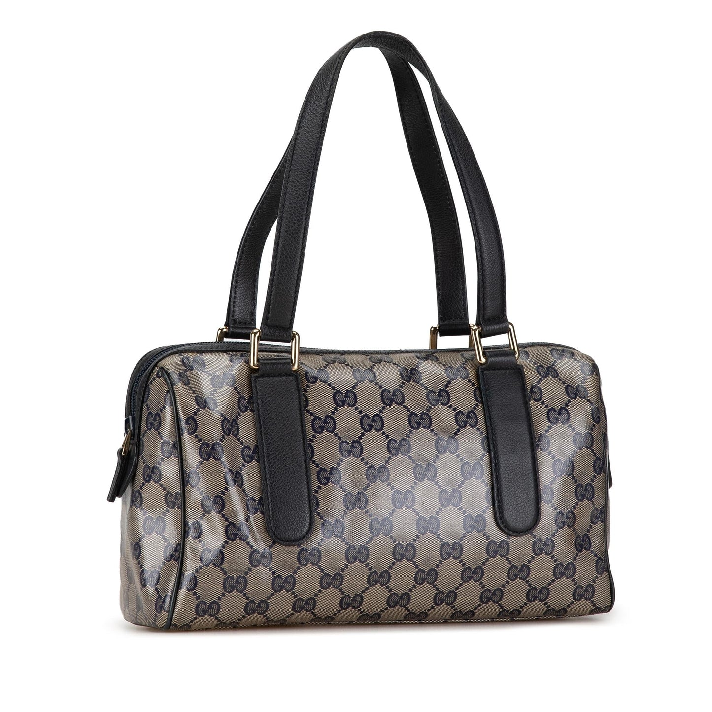 Gucci GG Crystal SHG-54ziW9 Canvas Calf Brown Satchel Bag