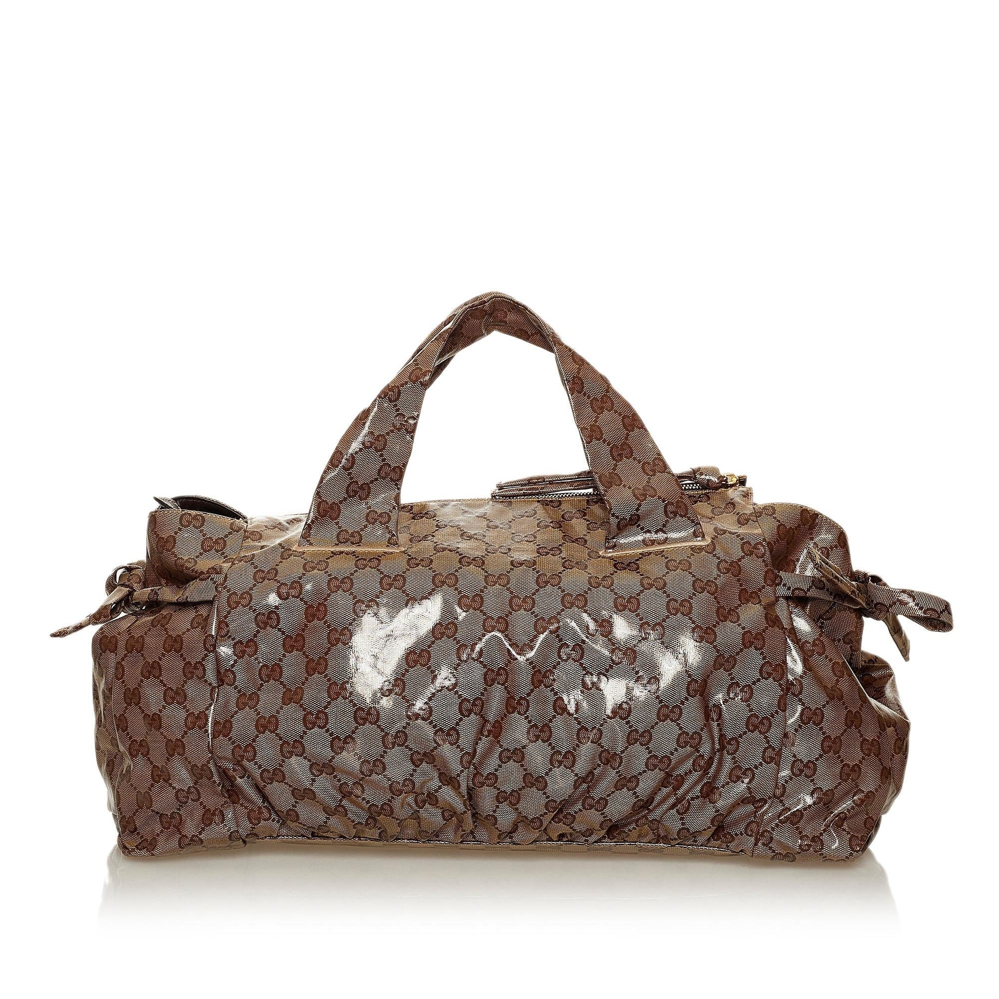 Gucci GG Crystal Hysteria SHG Brown Satchel Bag