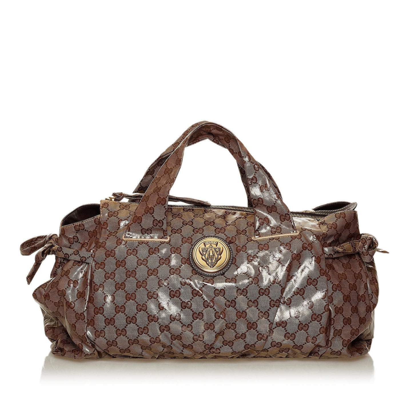 Gucci GG Crystal Hysteria SHG Brown Satchel Bag