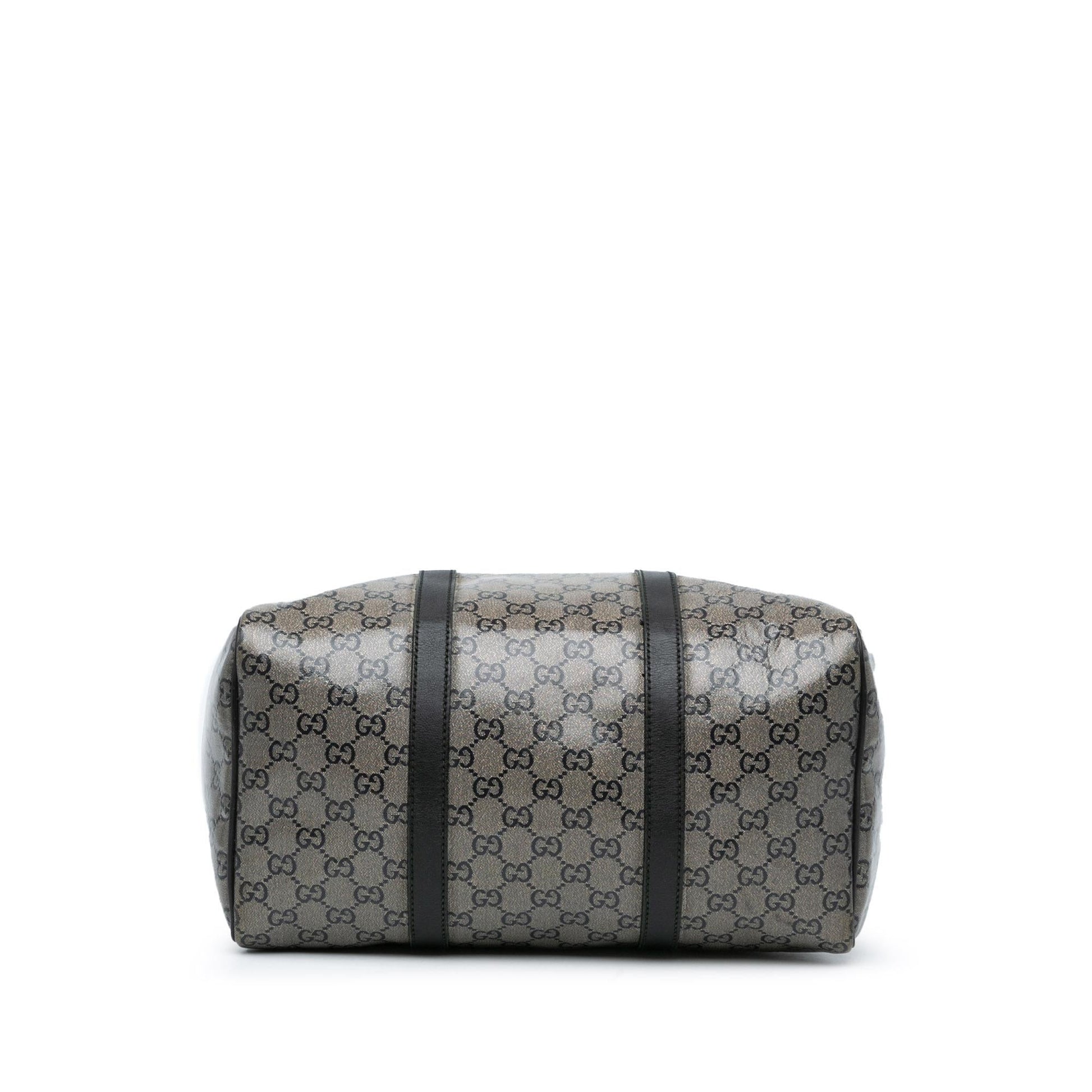 Gucci GG Crystal Joy Boston Canvas Calf Brown Satchel Bag