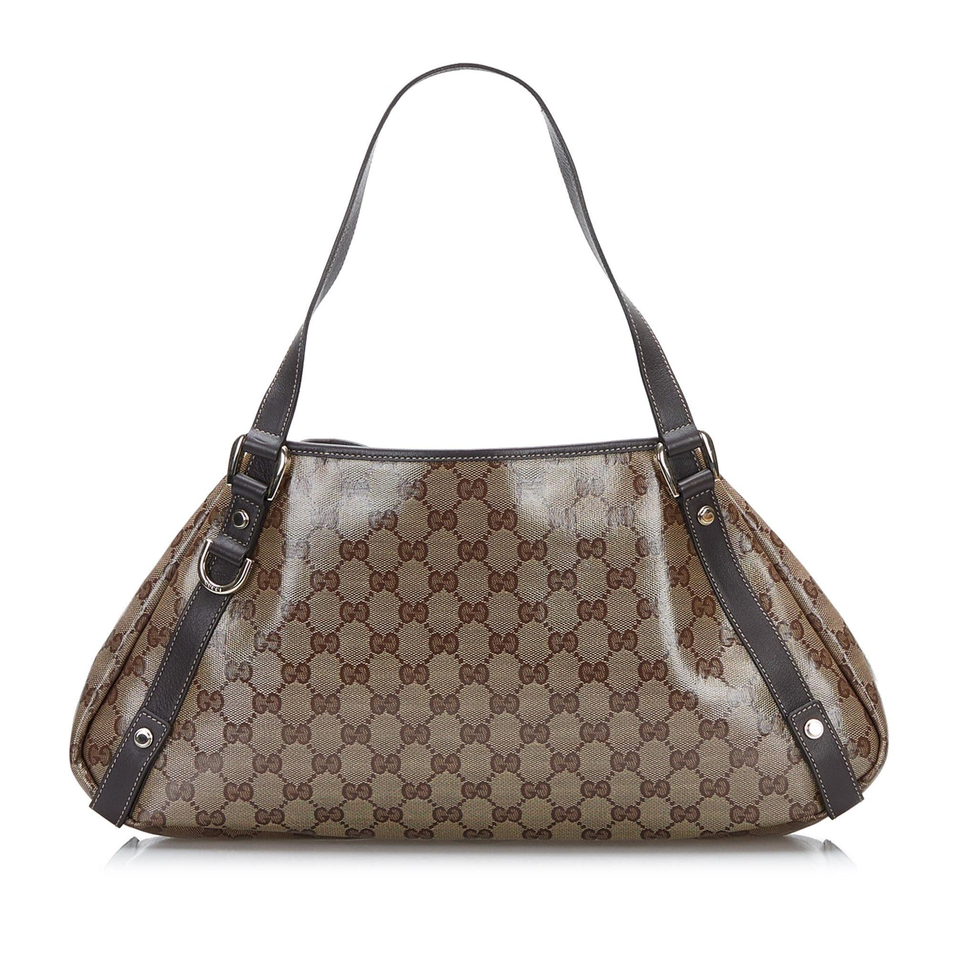 Gucci GG Crystal Pelham SHG Brown Tote Bag