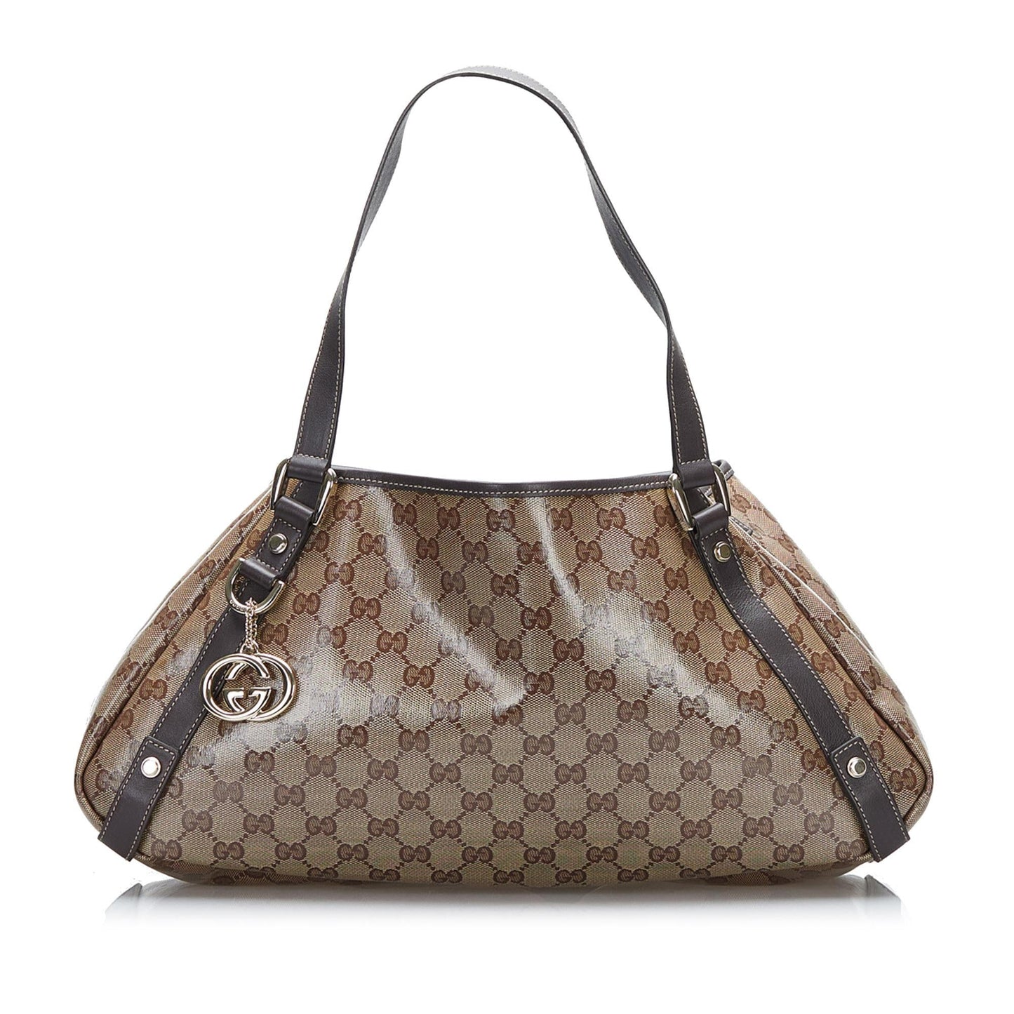 Gucci GG Crystal Pelham SHG Brown Tote Bag