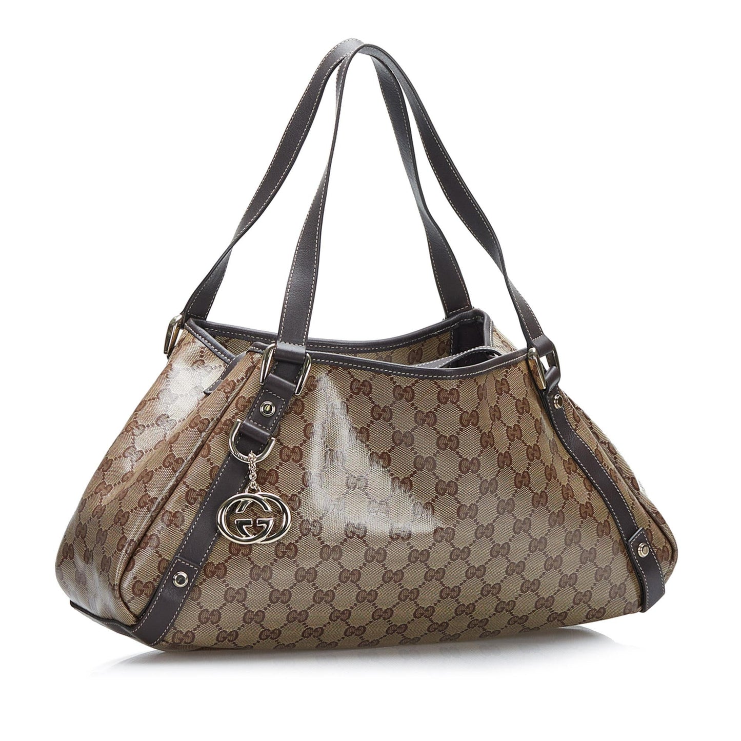 Gucci GG Crystal Pelham SHG Brown Tote Bag