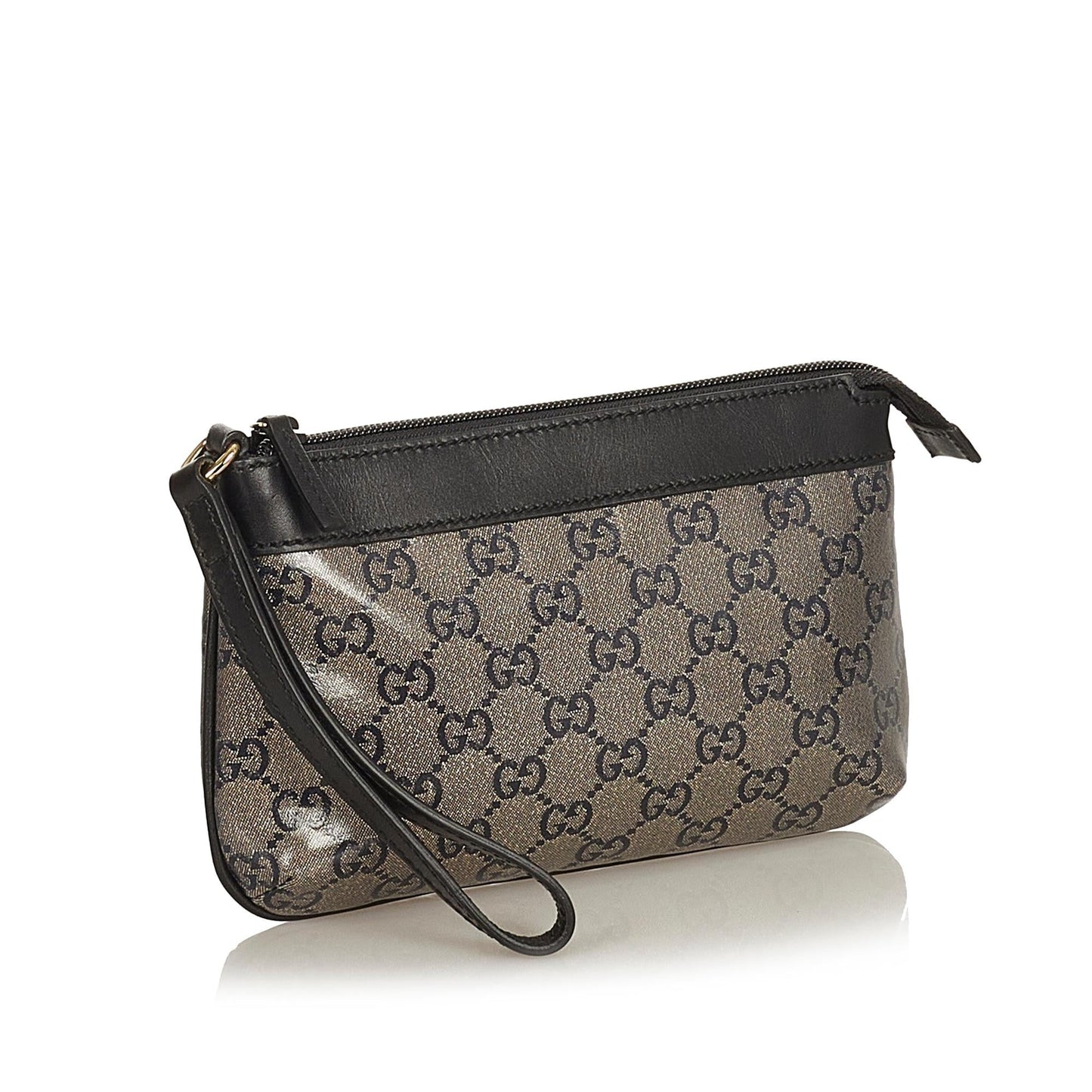 Gucci GG Crystal Pouch SHG Black Brown Handbag