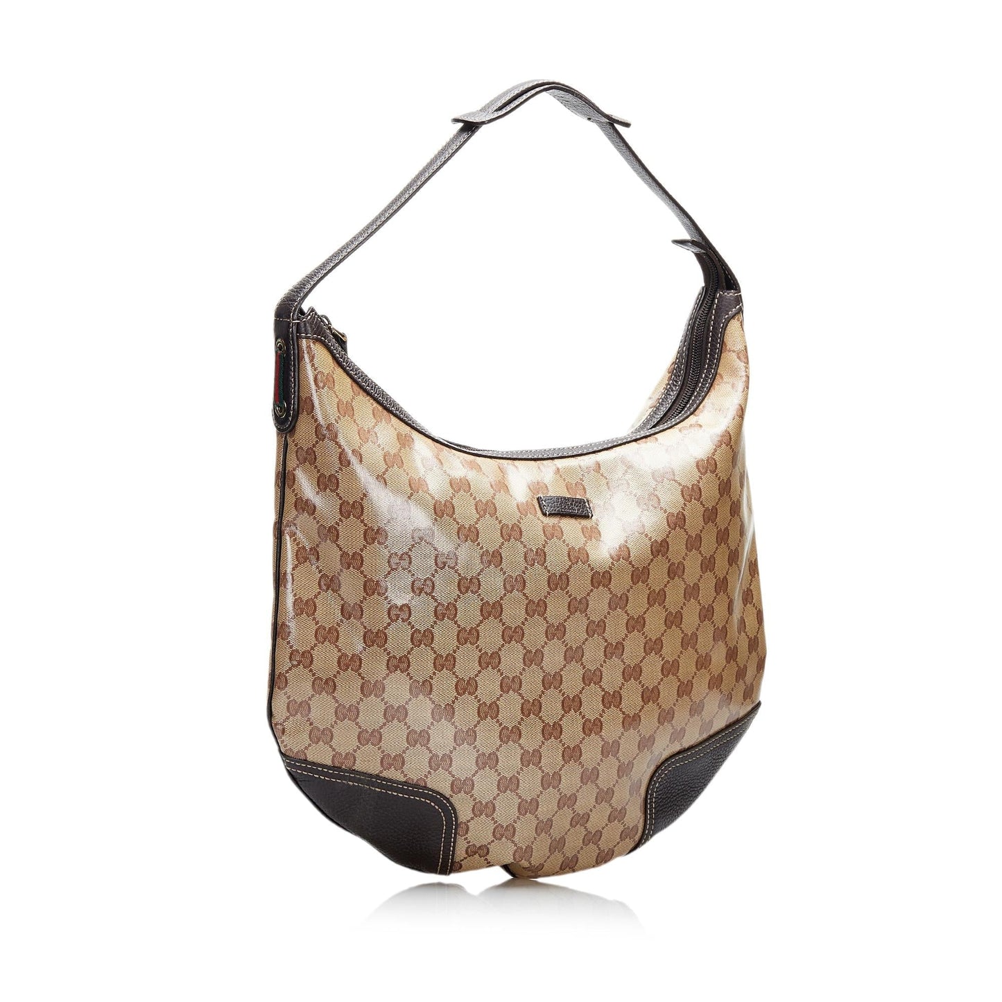 Gucci GG Crystal Princy SHG-74vrdK Canvas Calf Brown Shoulder Bag