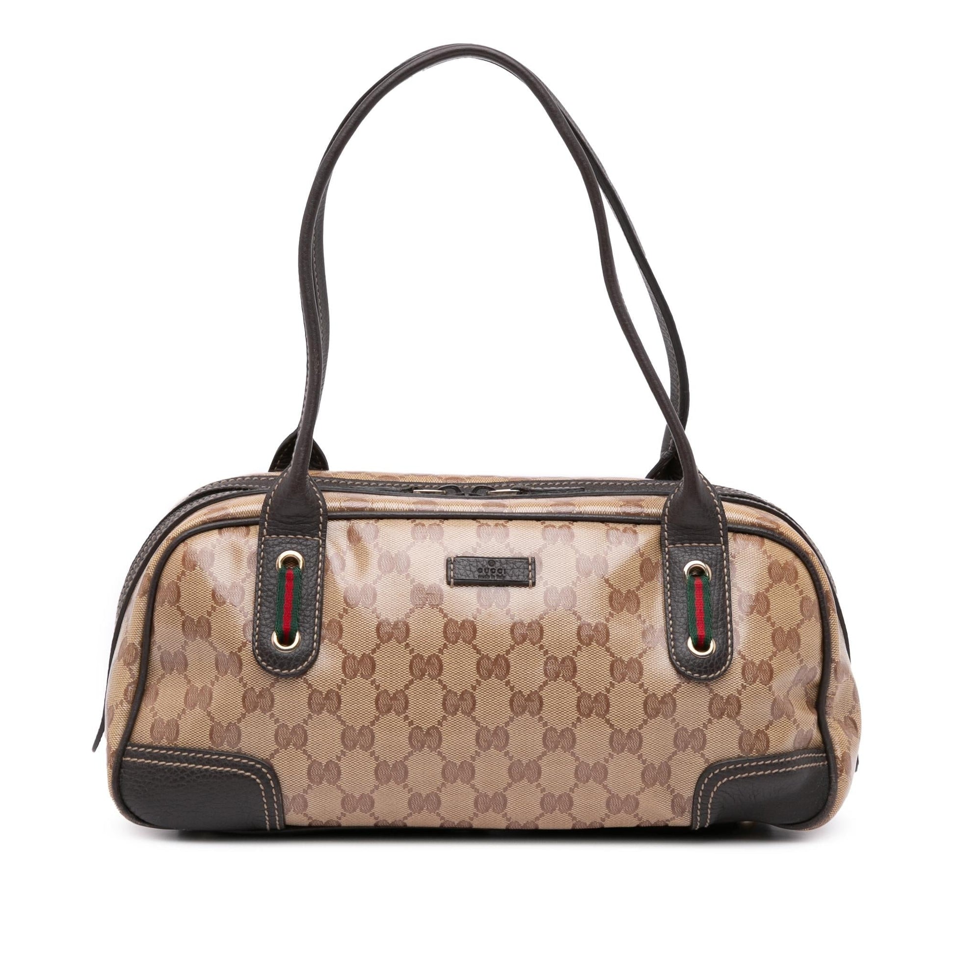 Gucci GG Crystal Princy Canvas Brown Shoulder Bag Shoulder Bag
