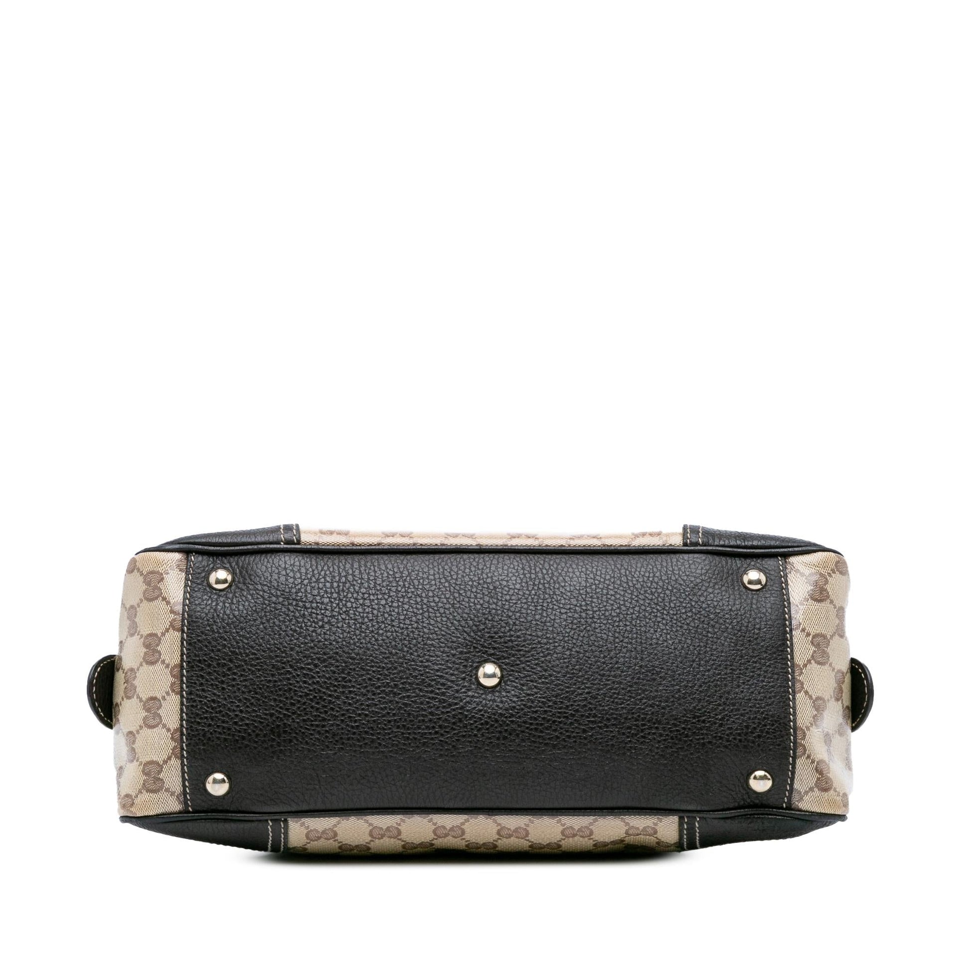 Gucci GG Crystal Princy Canvas Calf Brown Shoulder Bag