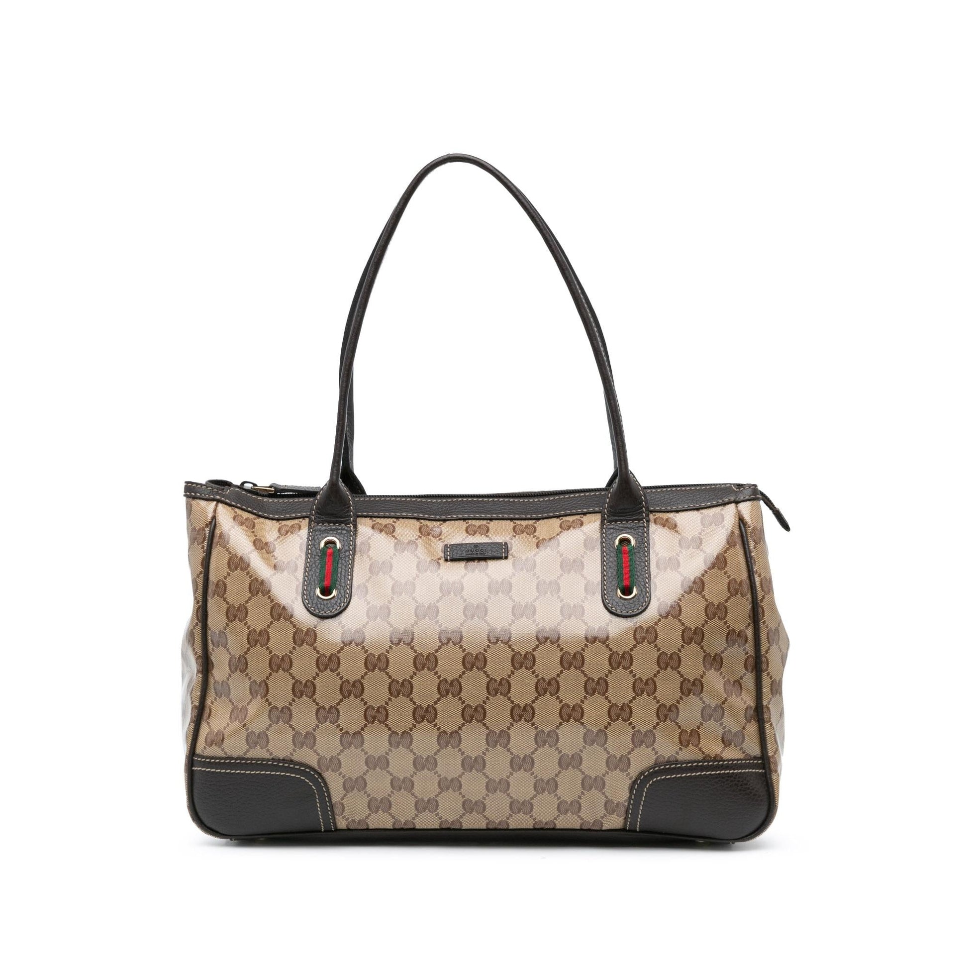 Gucci GG Crystal Princy SHG-7MxeYa Canvas Brown Tote Bag