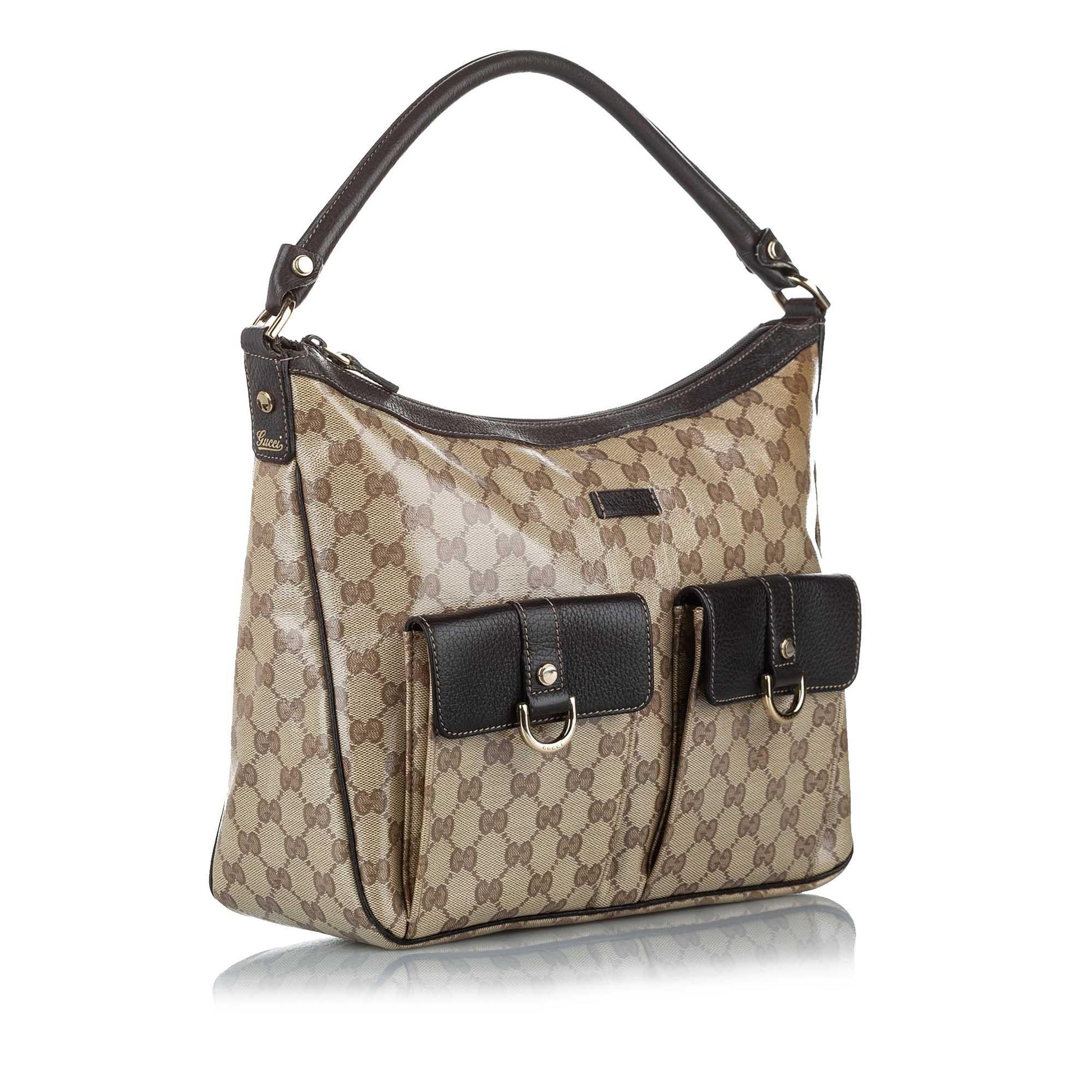 Gucci GG Crystal SHG Brown Shoulder Bag
