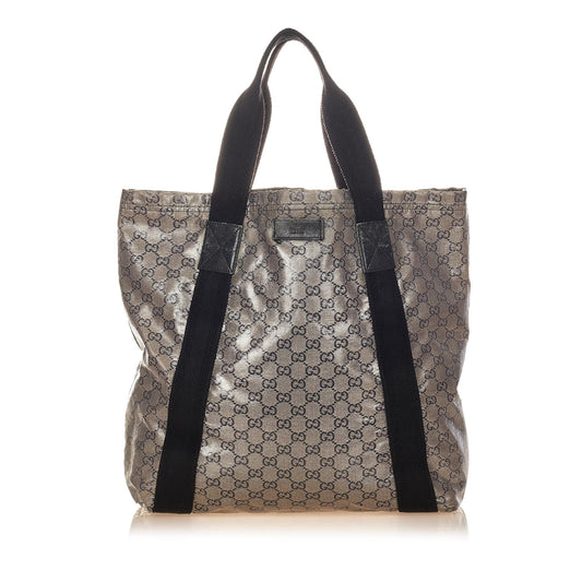 Gucci GG Crystal SHG Black Brown Tote Bag